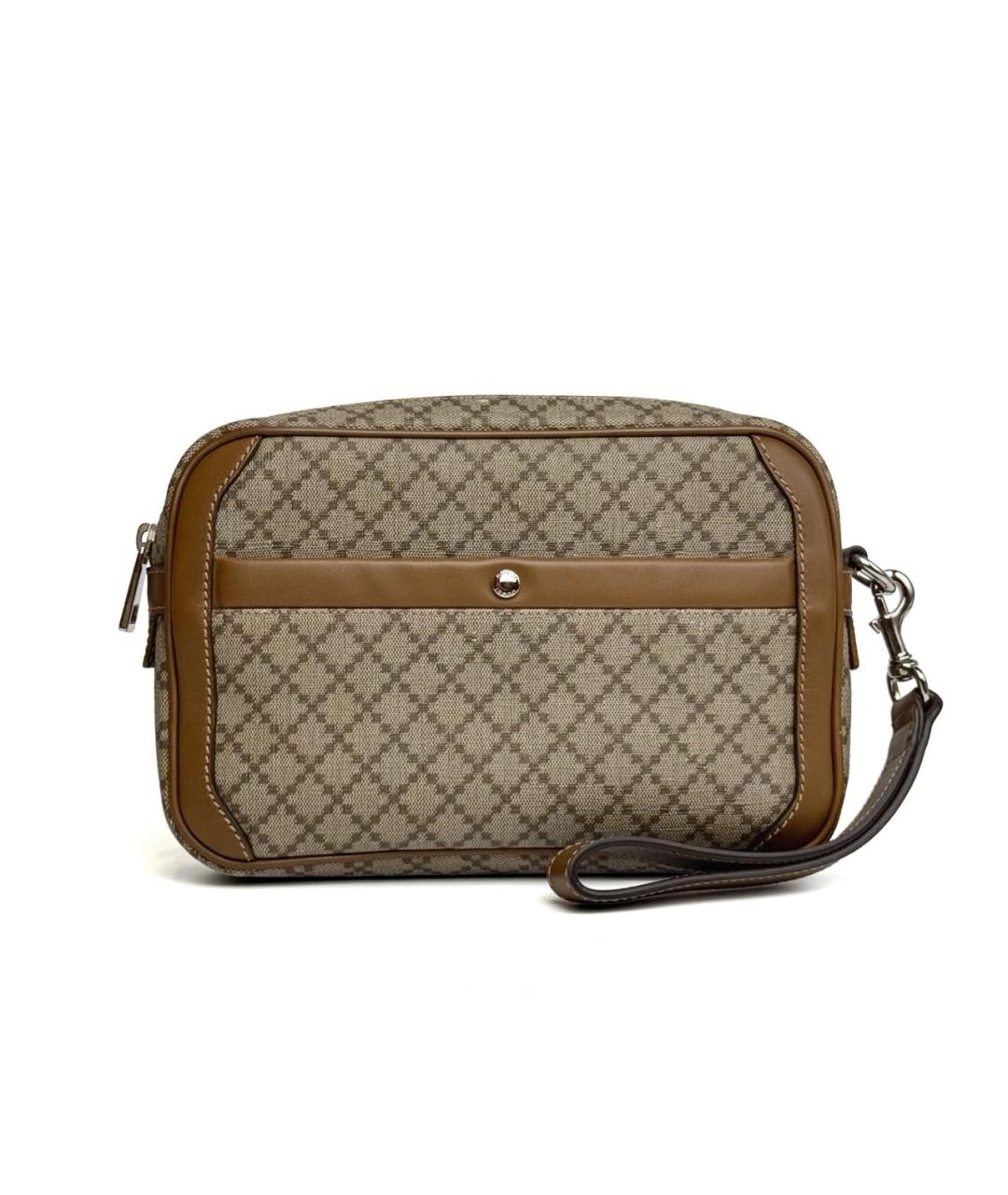GUCCI Бежевая тканевая барсетка, фото 1
