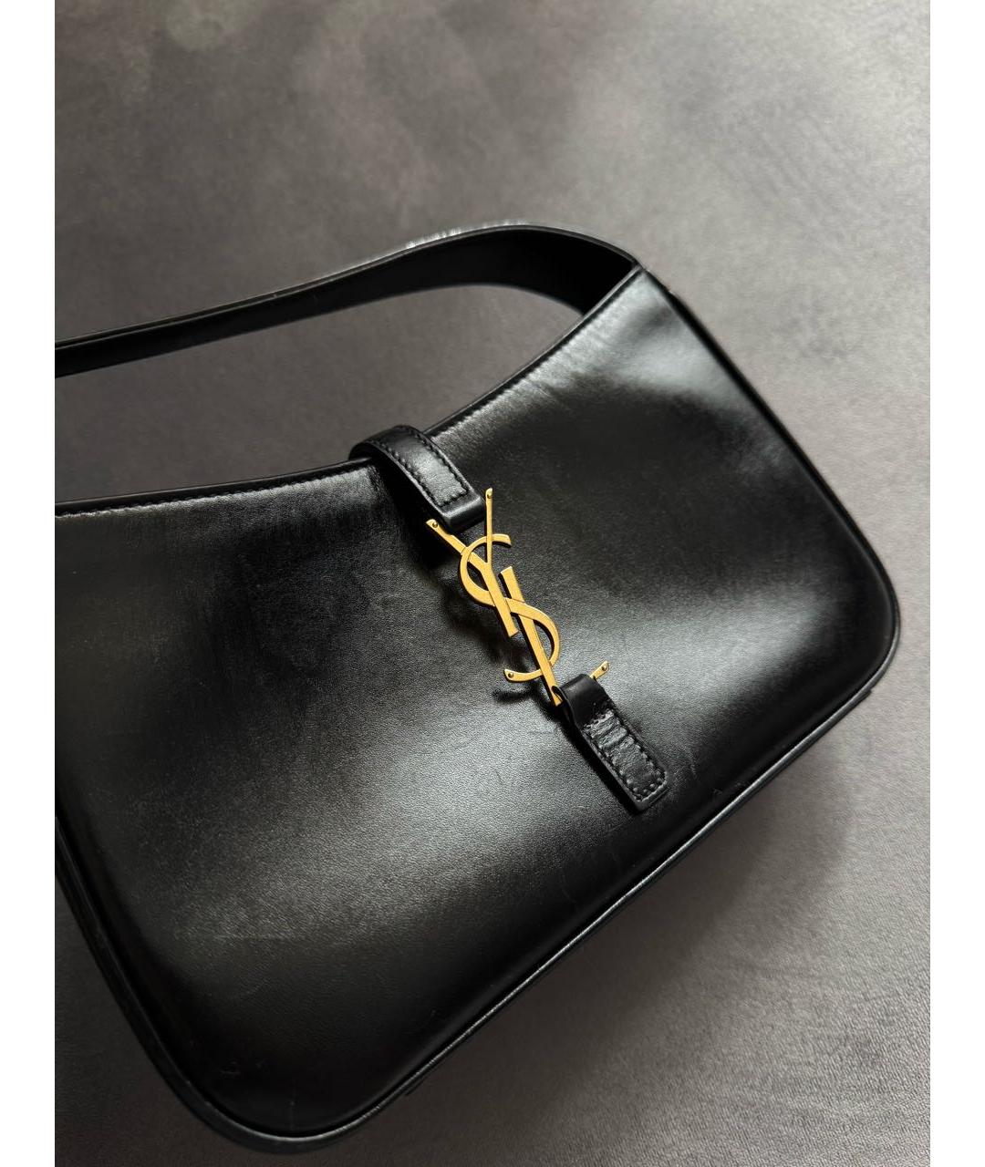 SAINT LAURENT Черная кожаная сумка через плечо, фото 4