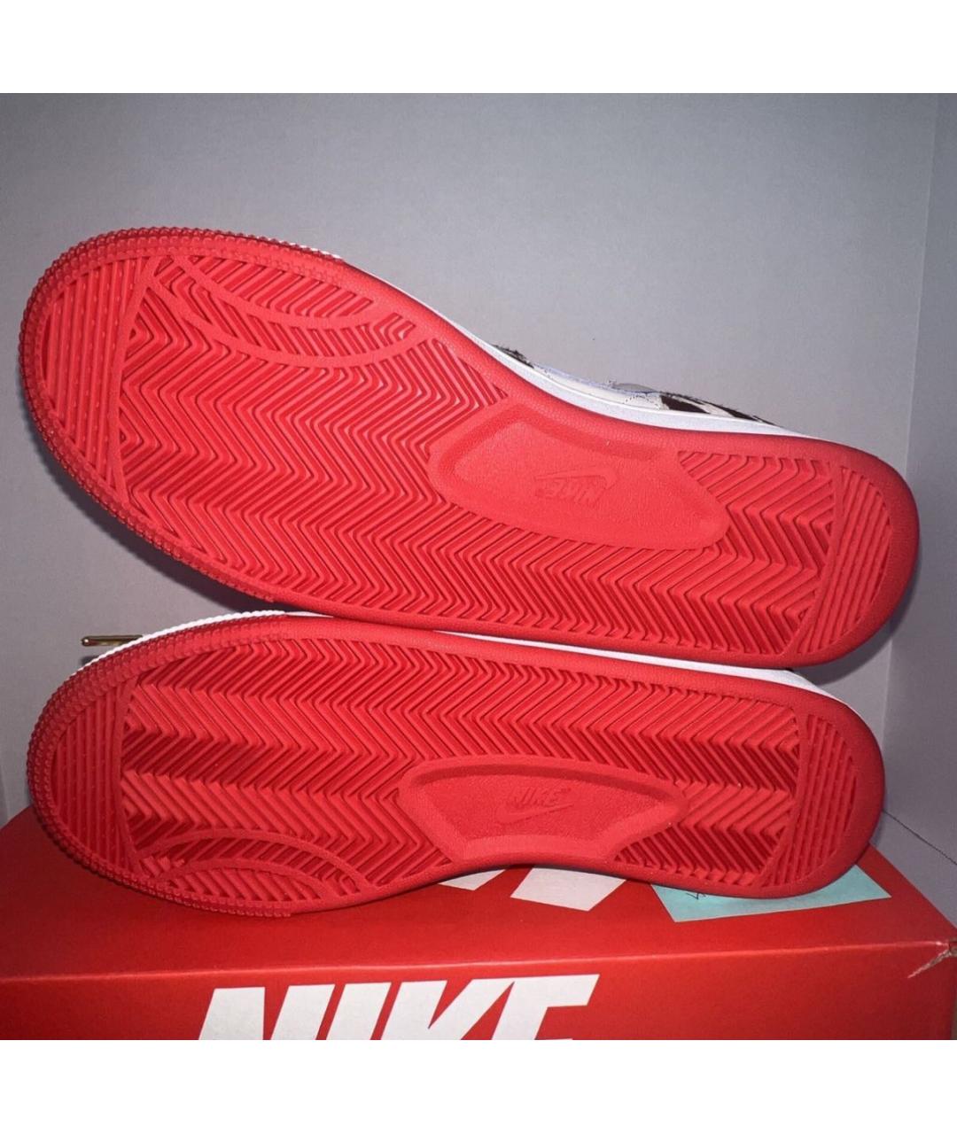 NIKE Бежевые кожаные высокие кроссовки / кеды, фото 8