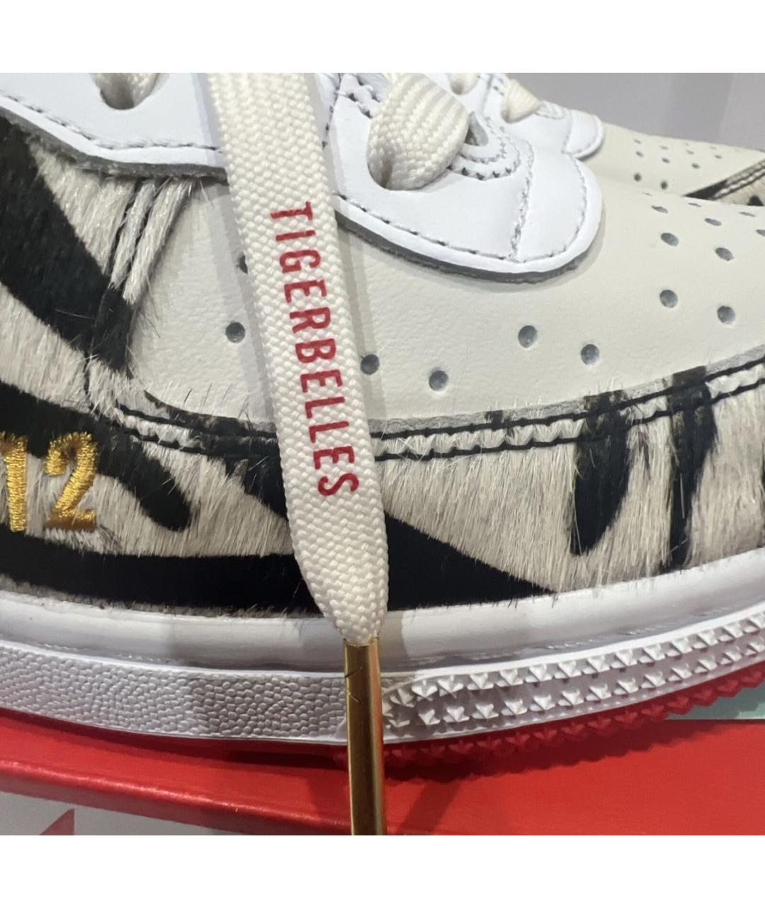 NIKE Бежевые кожаные высокие кроссовки / кеды, фото 5