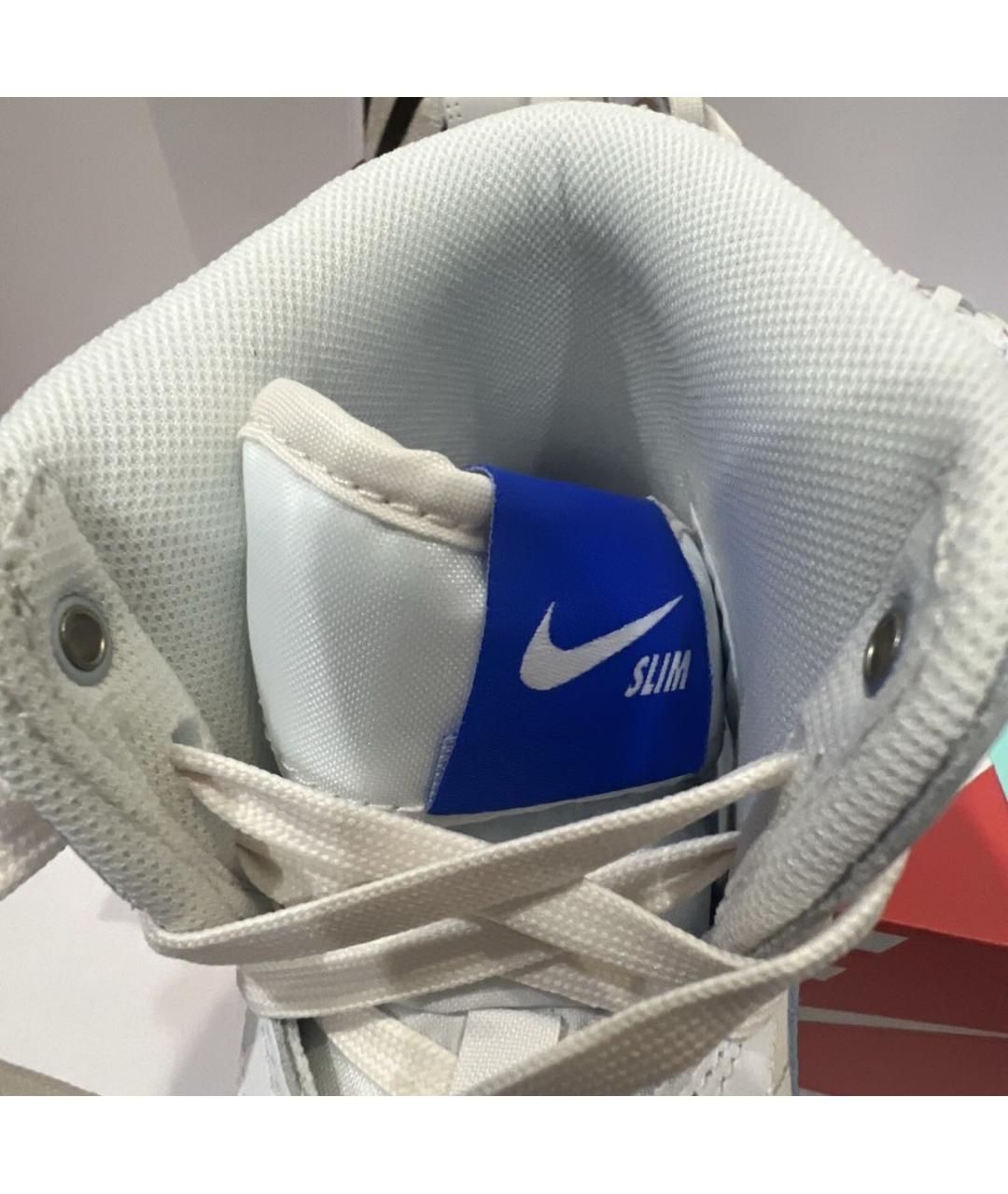 NIKE Бежевые кожаные высокие кроссовки / кеды, фото 6