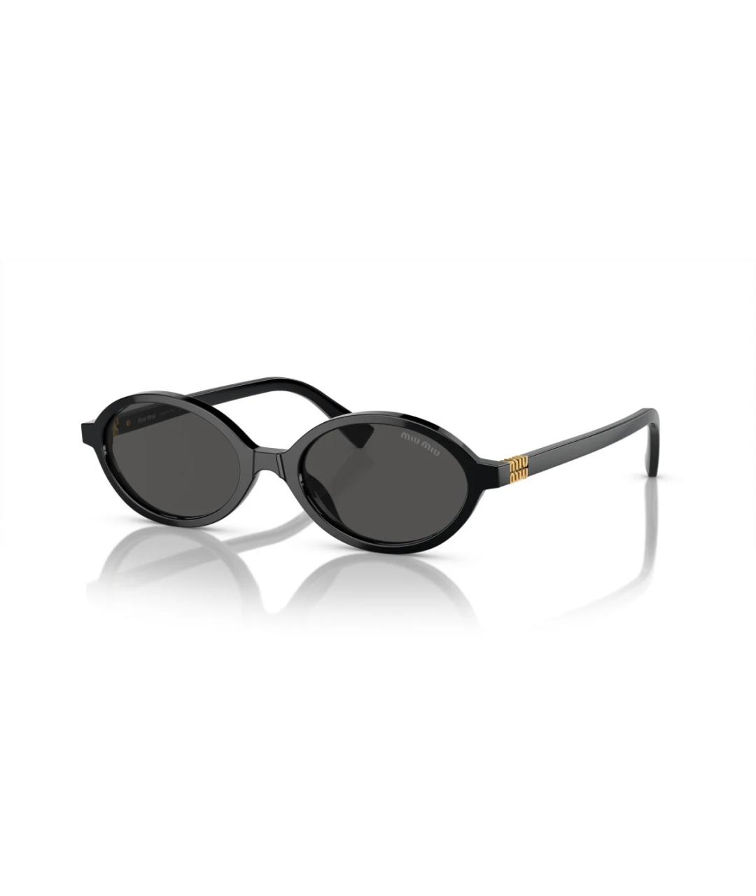 MIU MIU Черные пластиковые солнцезащитные очки, фото 1