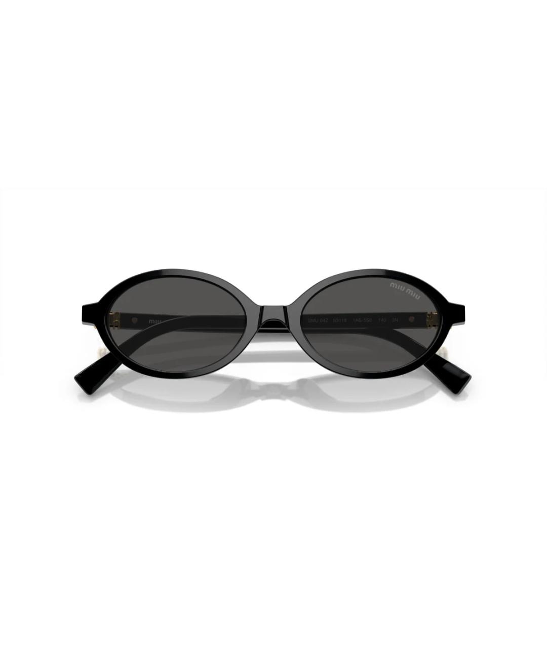 MIU MIU Черные пластиковые солнцезащитные очки, фото 3