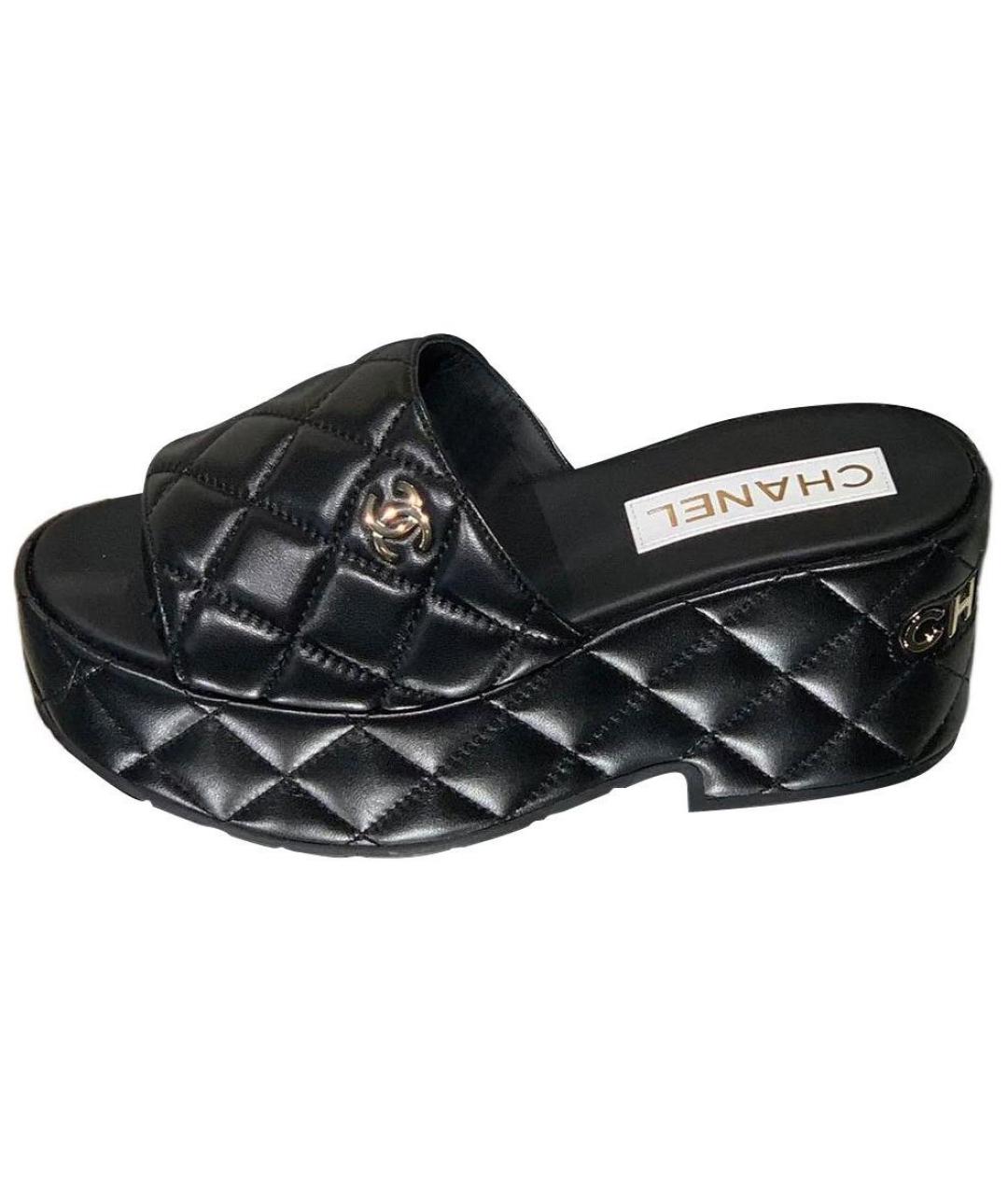 CHANEL Черные босоножки, фото 2