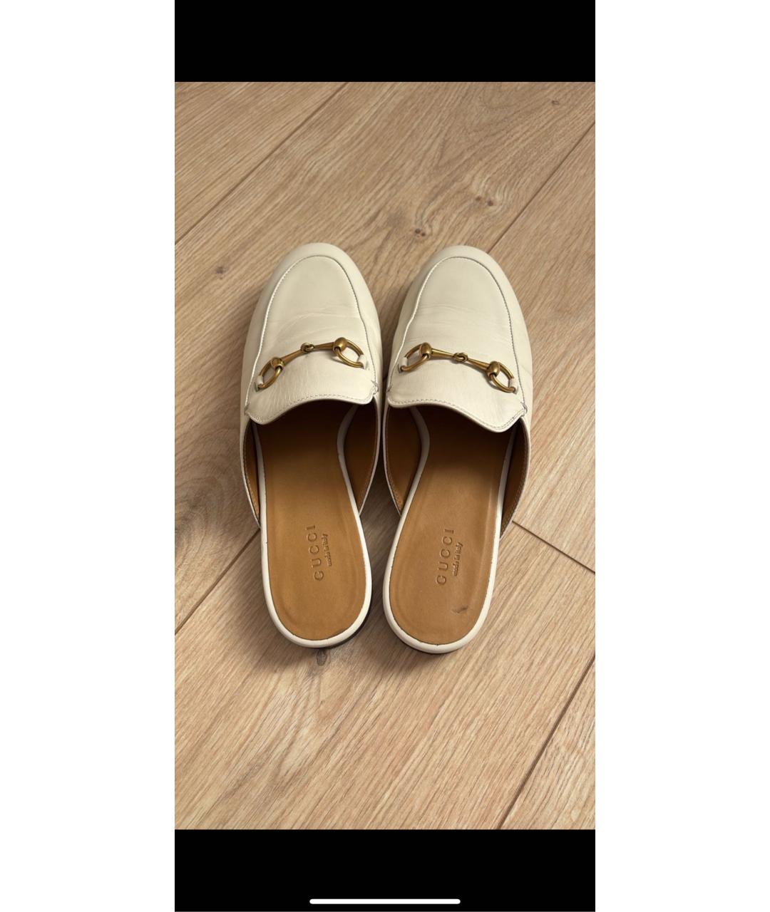 GUCCI Белые кожаные мюли, фото 8