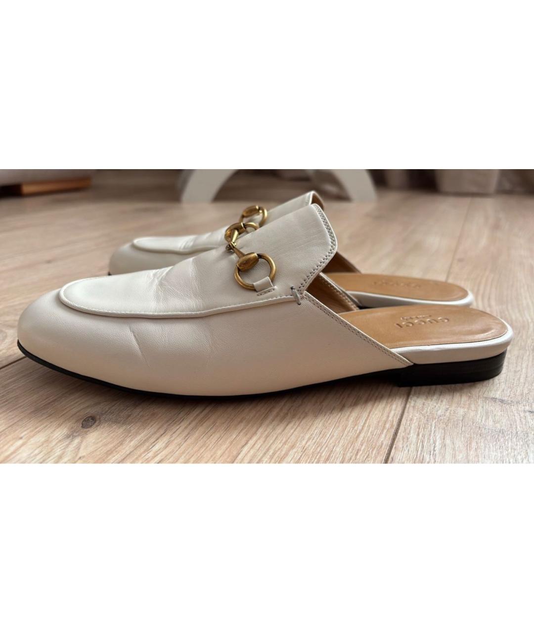 GUCCI Белые кожаные мюли, фото 9