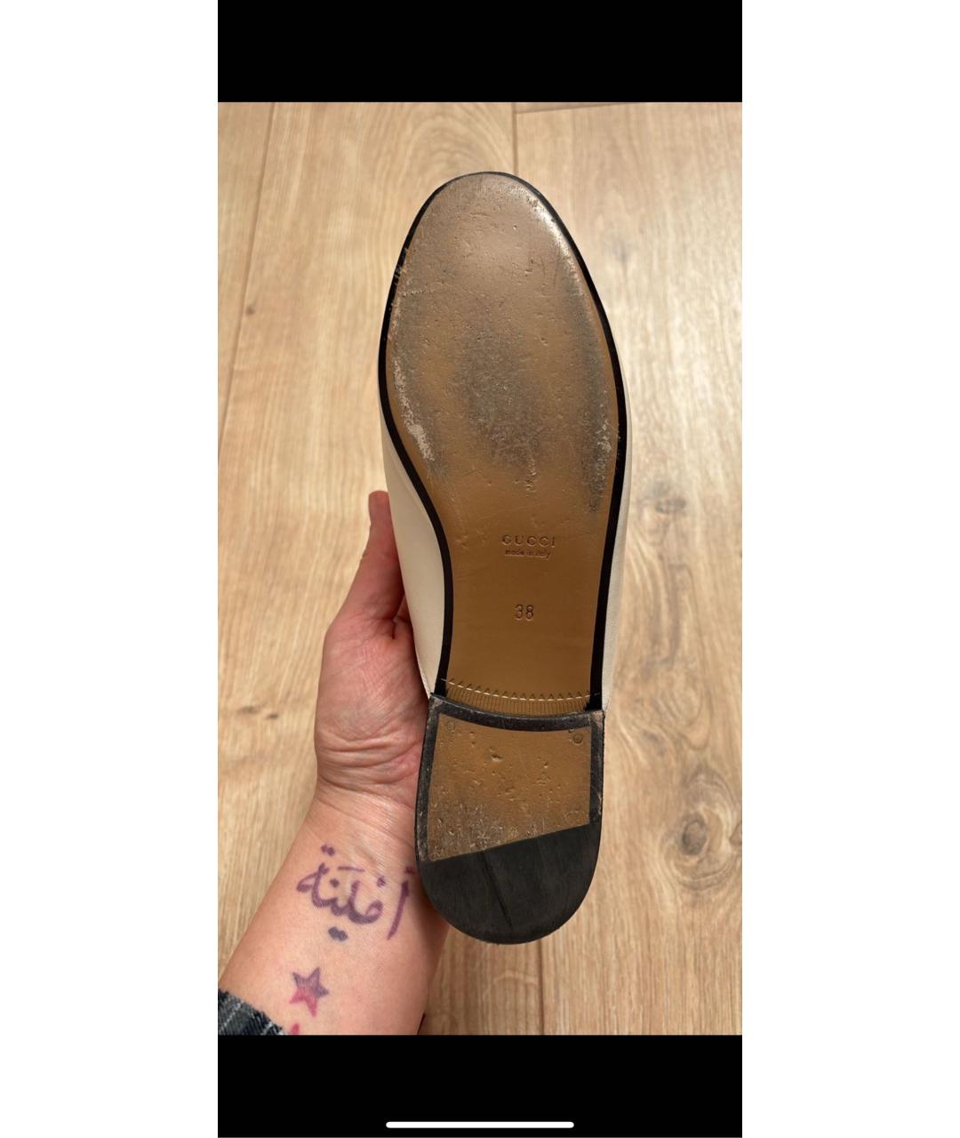 GUCCI Белые кожаные мюли, фото 5