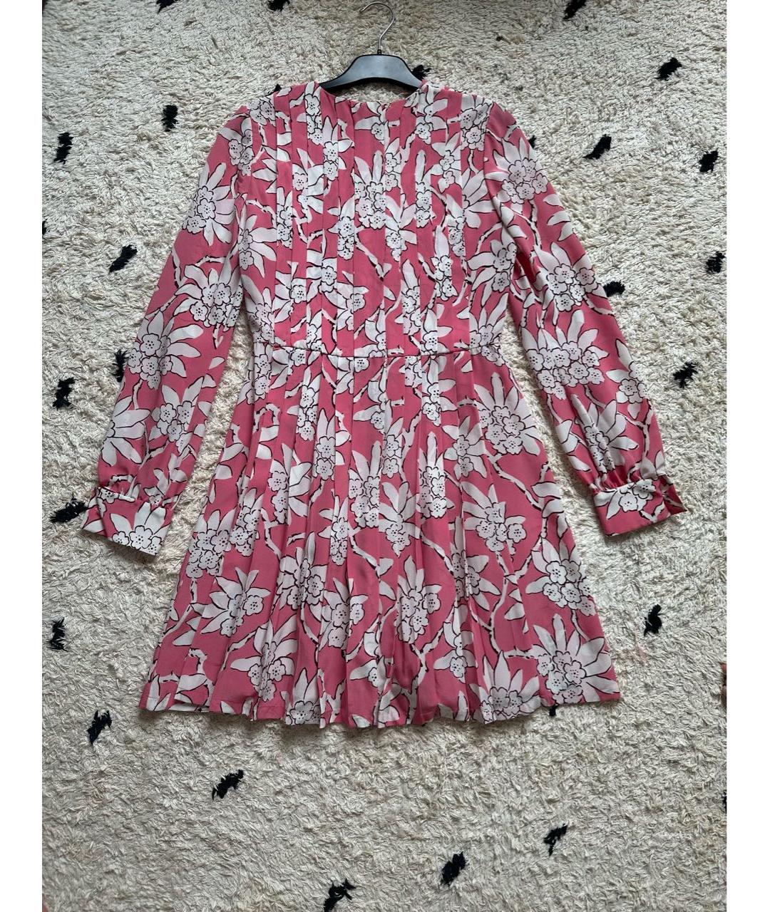 VALENTINO Коралловое шифоновое повседневное платье, фото 2