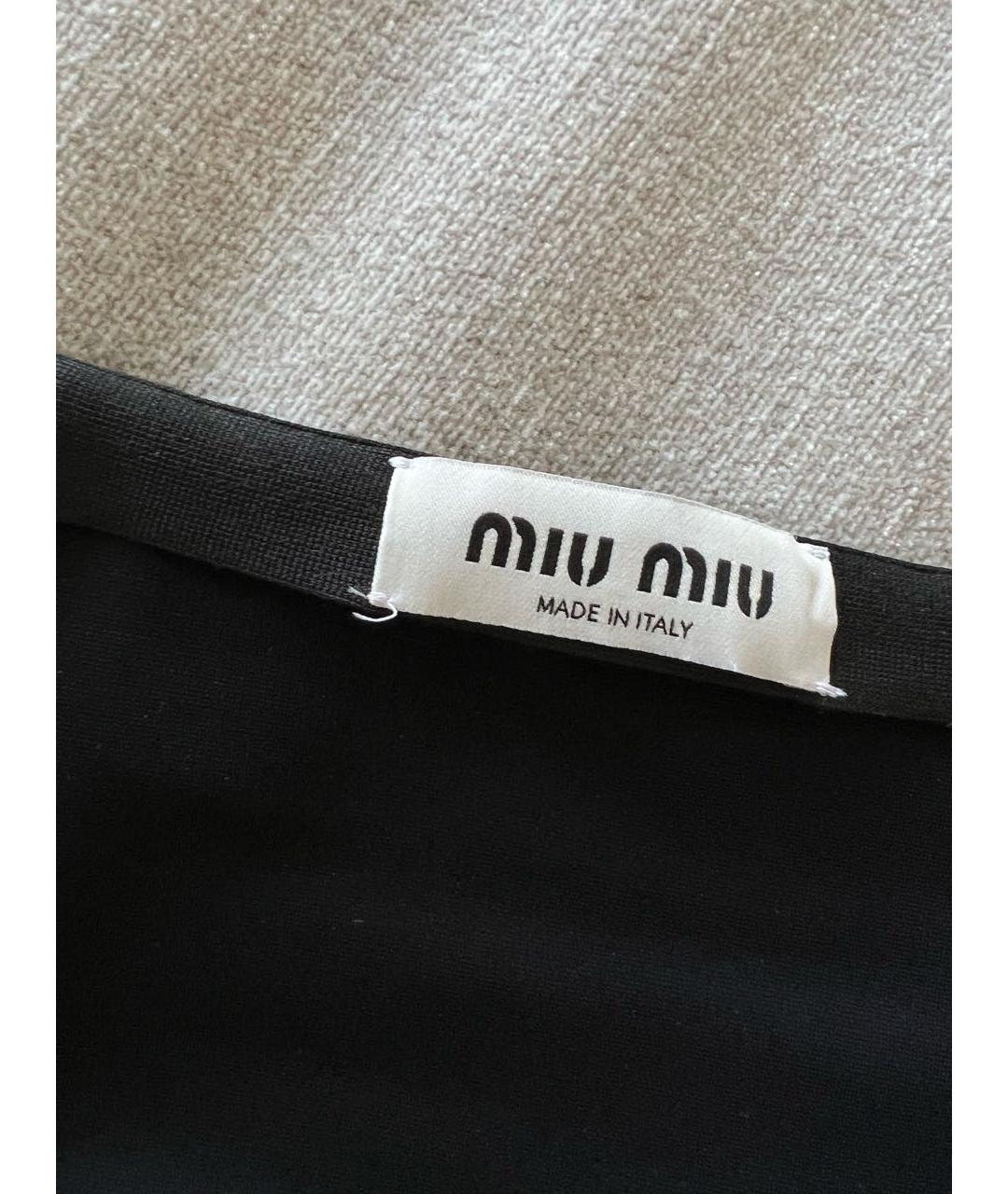 MIU MIU Черная юбка миди, фото 3