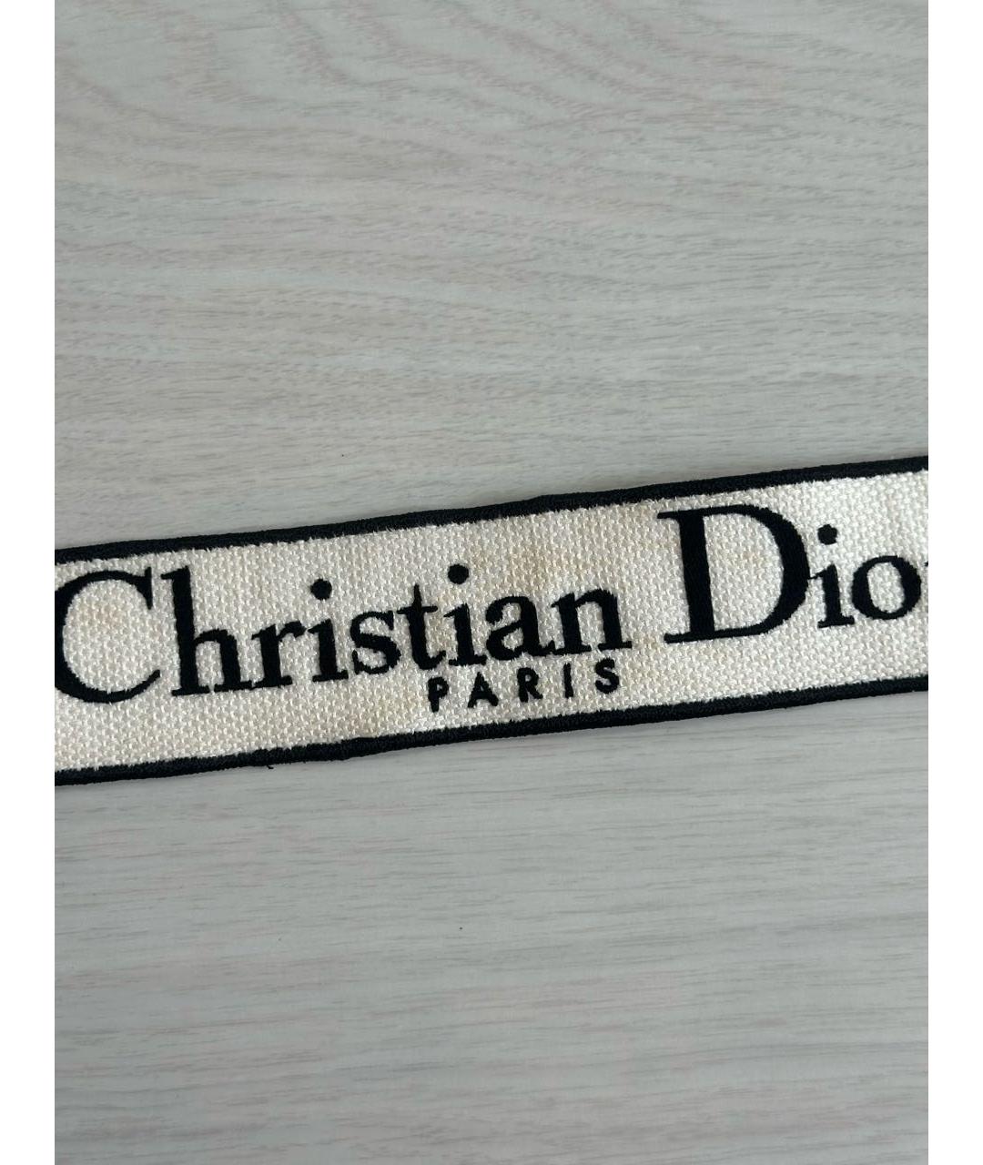 CHRISTIAN DIOR Белая тканевая сумка с короткими ручками, фото 8
