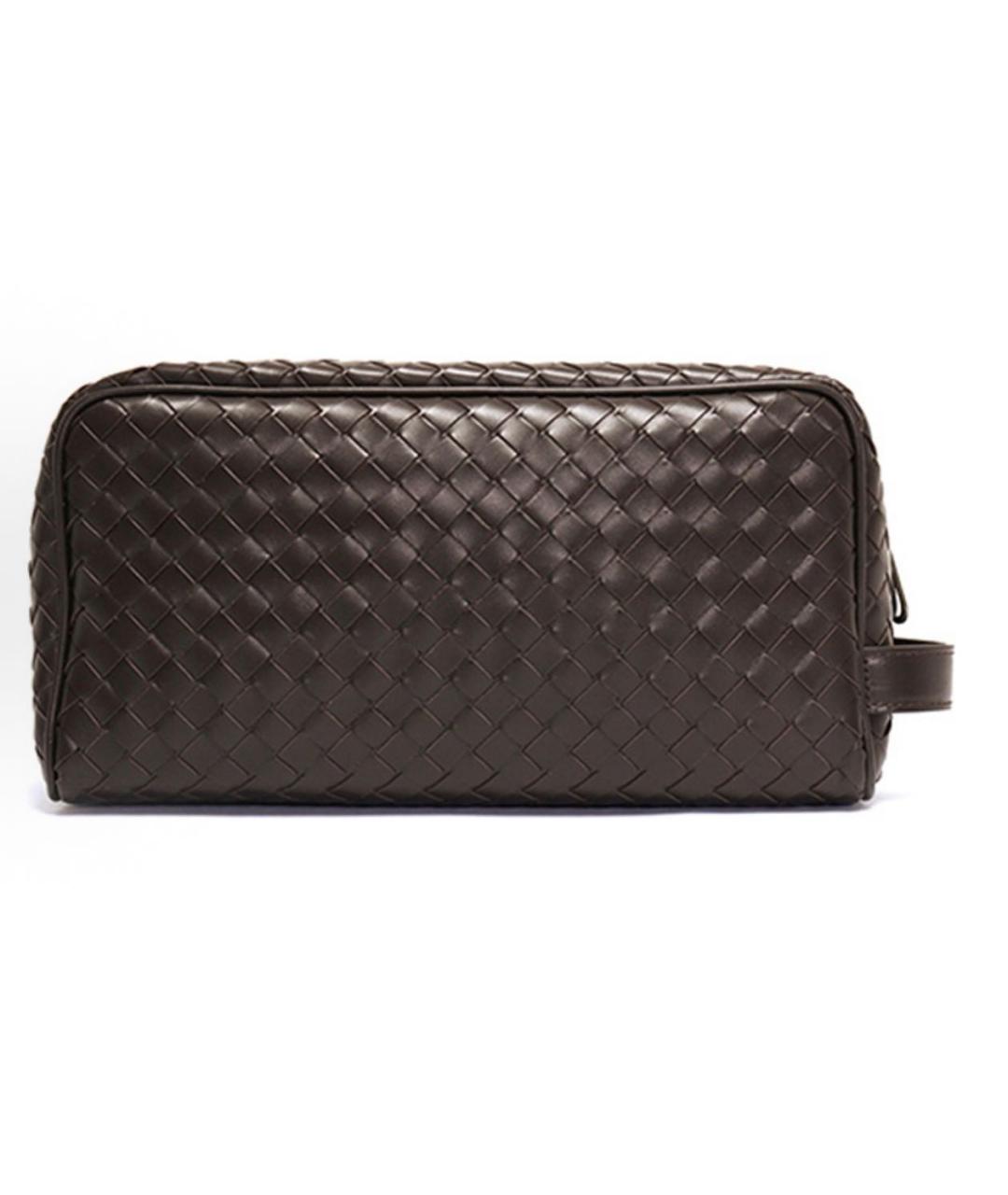 BOTTEGA VENETA Коричневая кожаная косметичка, фото 7