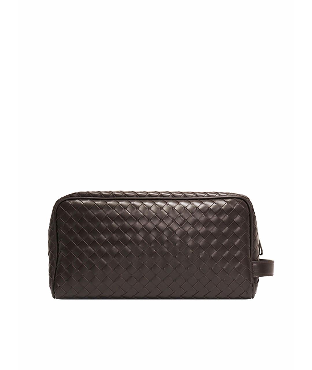 BOTTEGA VENETA Коричневая кожаная косметичка, фото 1