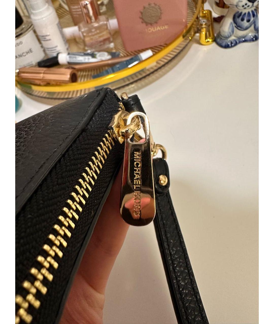 MICHAEL KORS Черный кожаный кошелек, фото 6