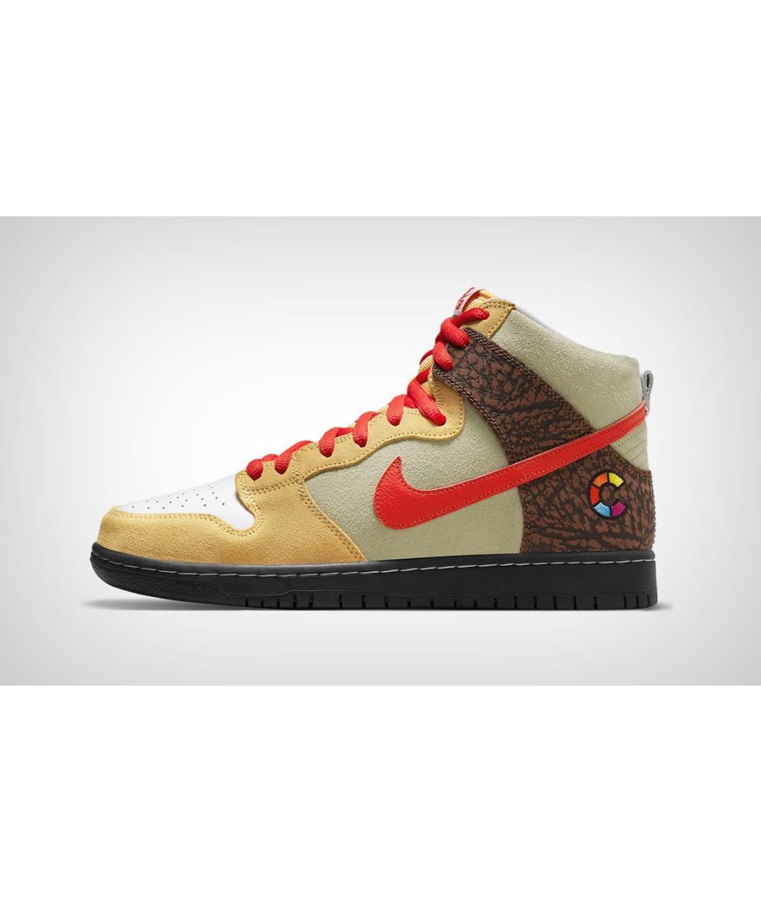 NIKE Горчичные замшевые высокие кроссовки / кеды, фото 8