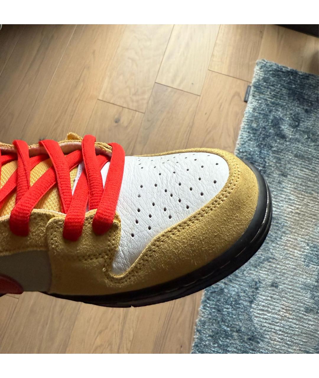 NIKE Горчичные замшевые высокие кроссовки / кеды, фото 7
