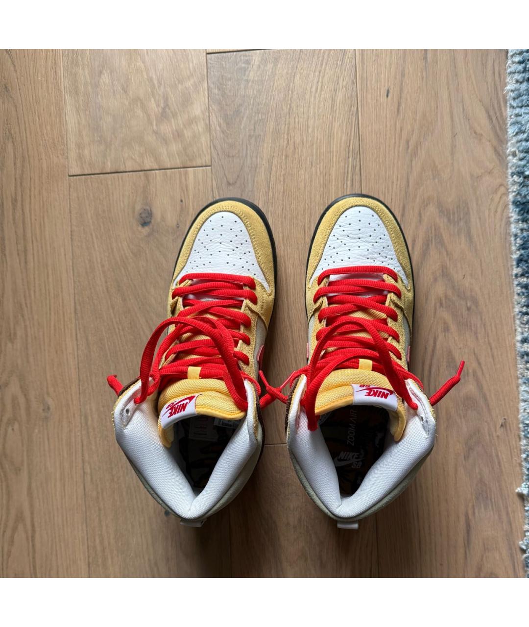 NIKE Горчичные замшевые высокие кроссовки / кеды, фото 3