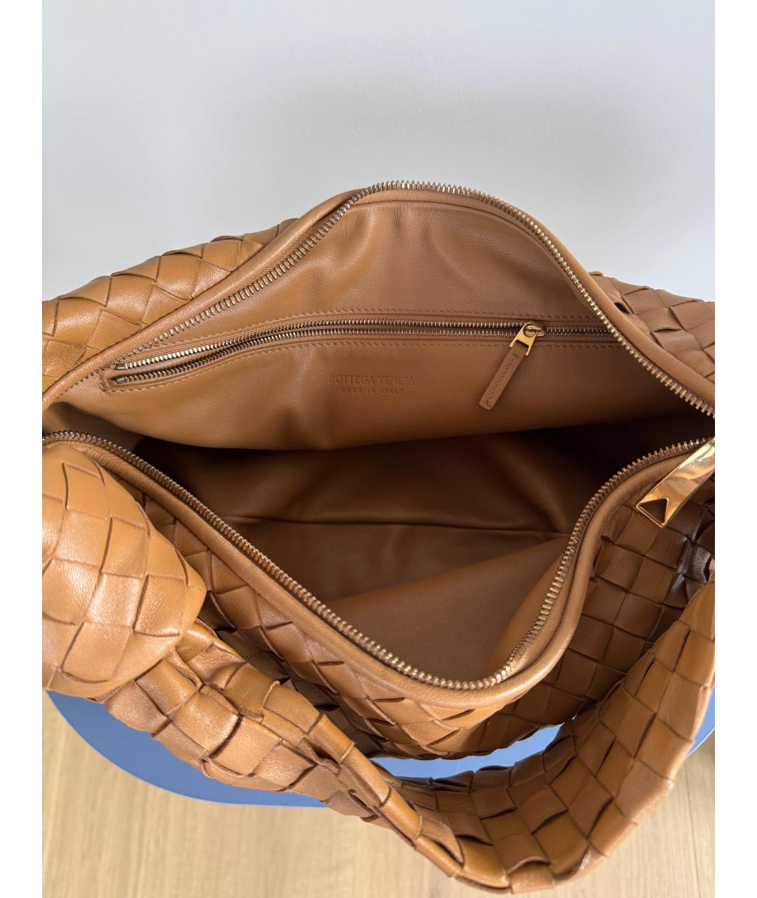 BOTTEGA VENETA Коричневая кожаная сумка через плечо, фото 5