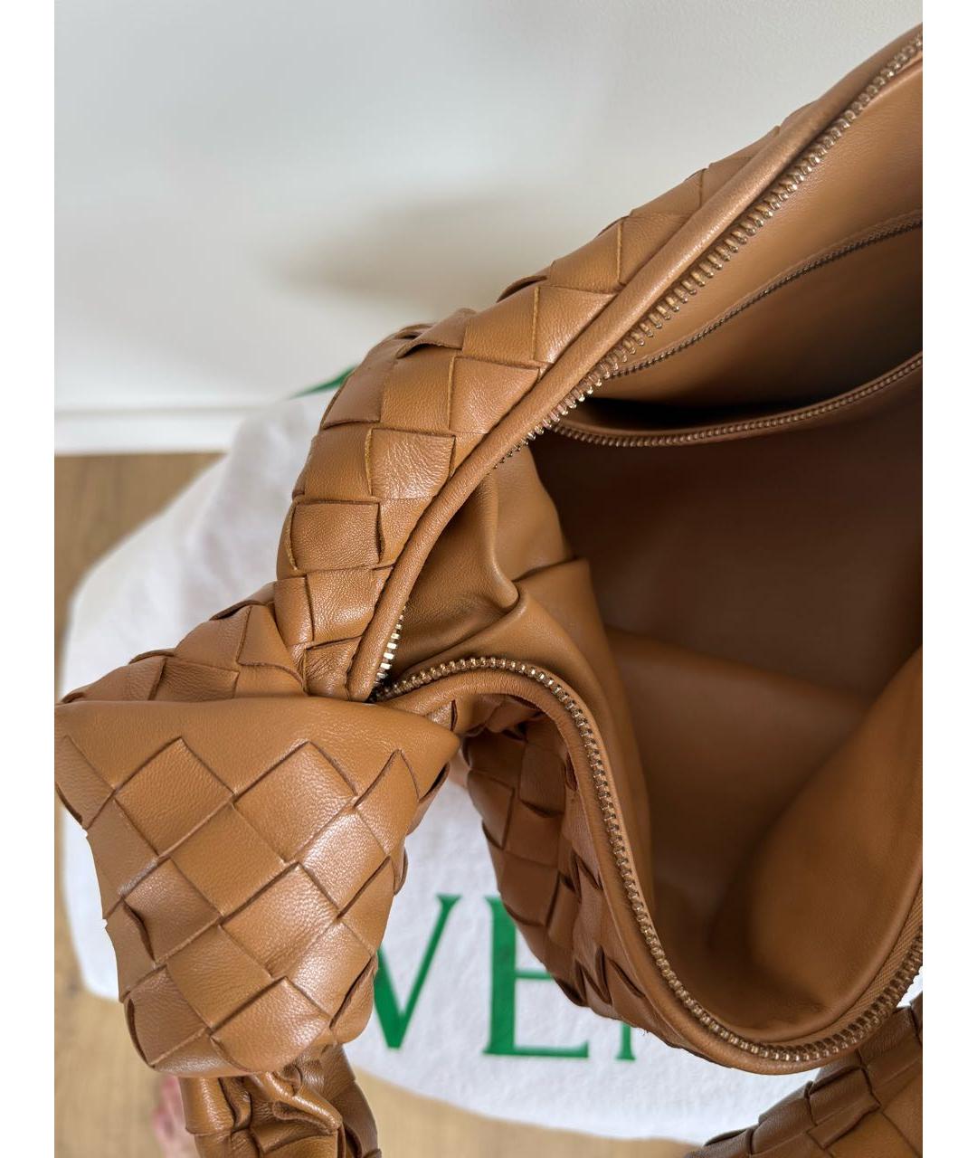 BOTTEGA VENETA Коричневая кожаная сумка через плечо, фото 8