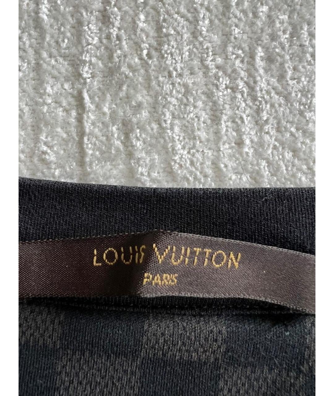 LOUIS VUITTON Черная хлопковая футболка, фото 7