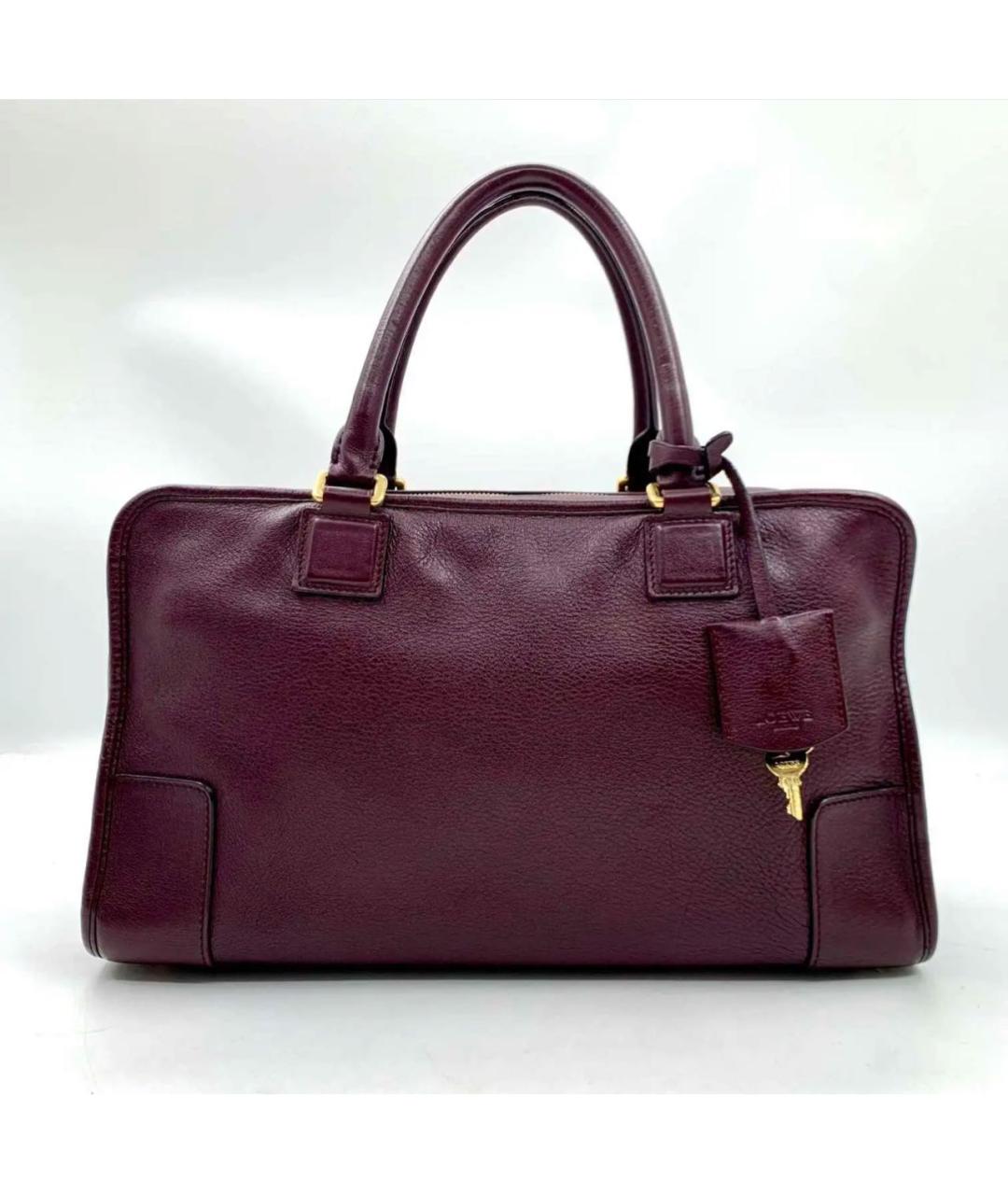LOEWE Бордовая кожаная сумка тоут, фото 5