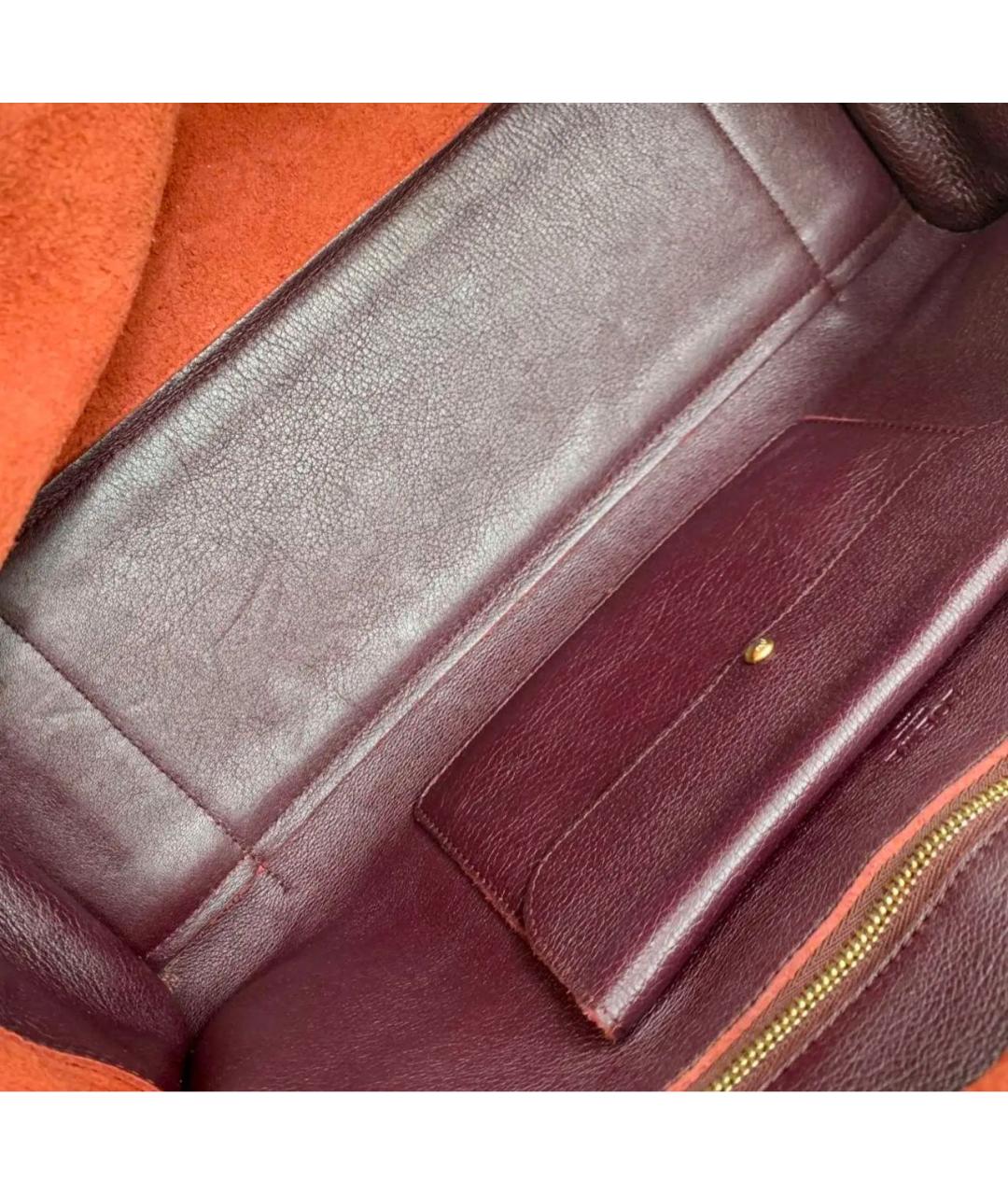 LOEWE Бордовая кожаная сумка тоут, фото 3