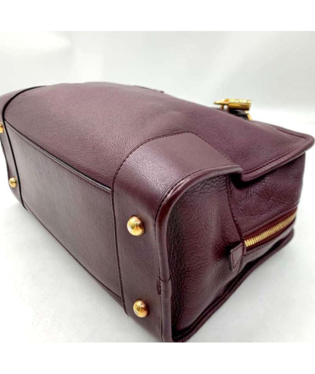 LOEWE Бордовая кожаная сумка тоут, фото 4