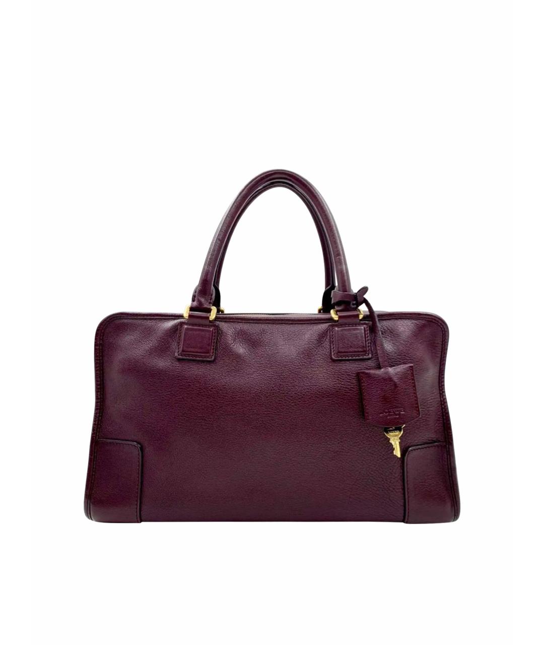 LOEWE Бордовая кожаная сумка тоут, фото 1