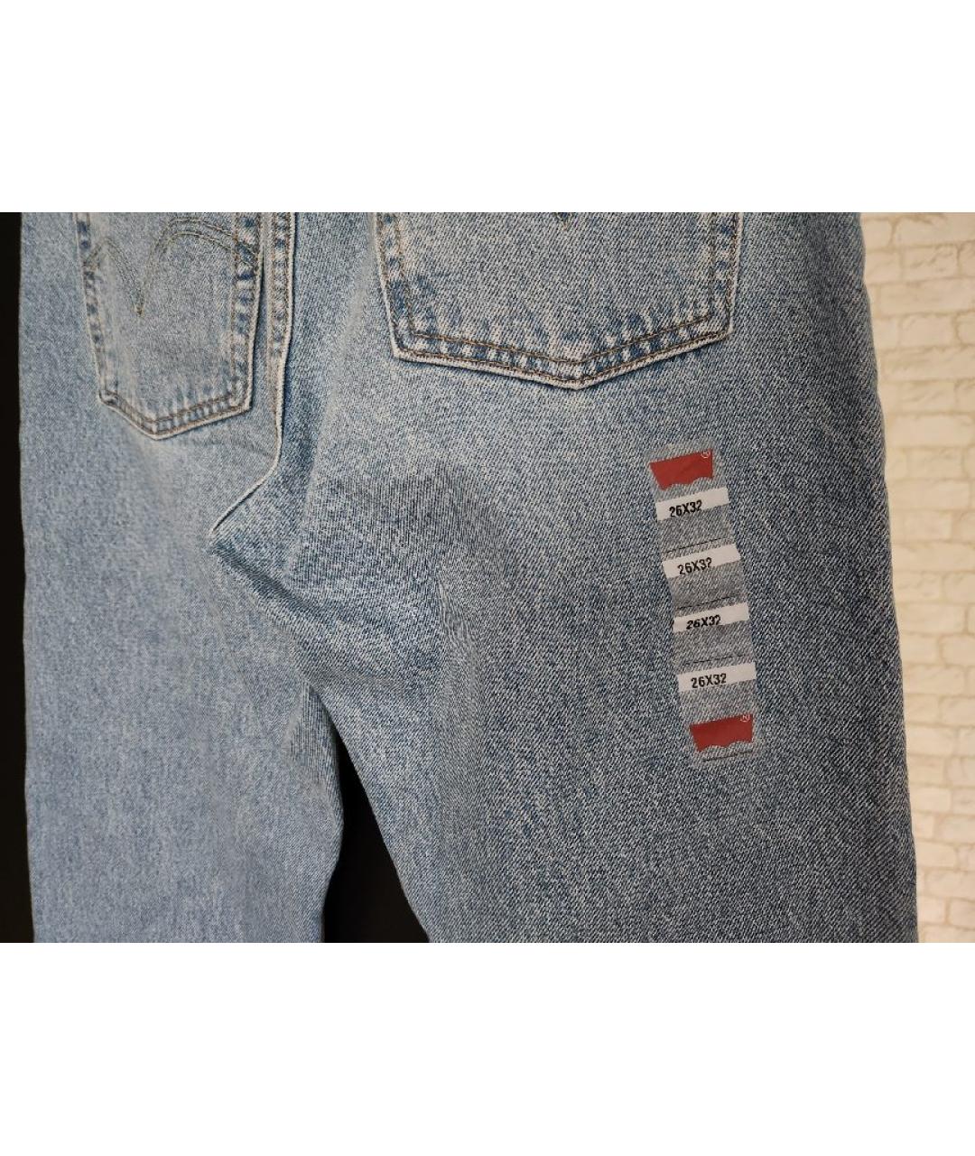 LEVI'S Голубые хлопковые прямые джинсы, фото 6