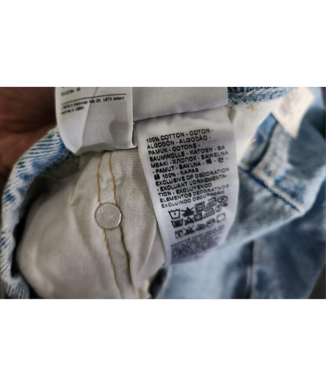 LEVI'S Голубые хлопковые прямые джинсы, фото 7