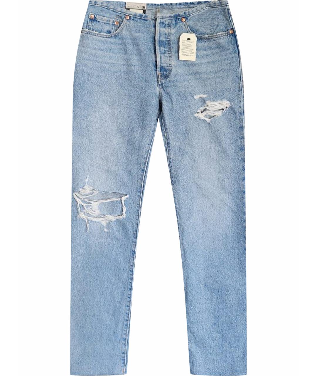 LEVI'S Голубые хлопковые прямые джинсы, фото 1