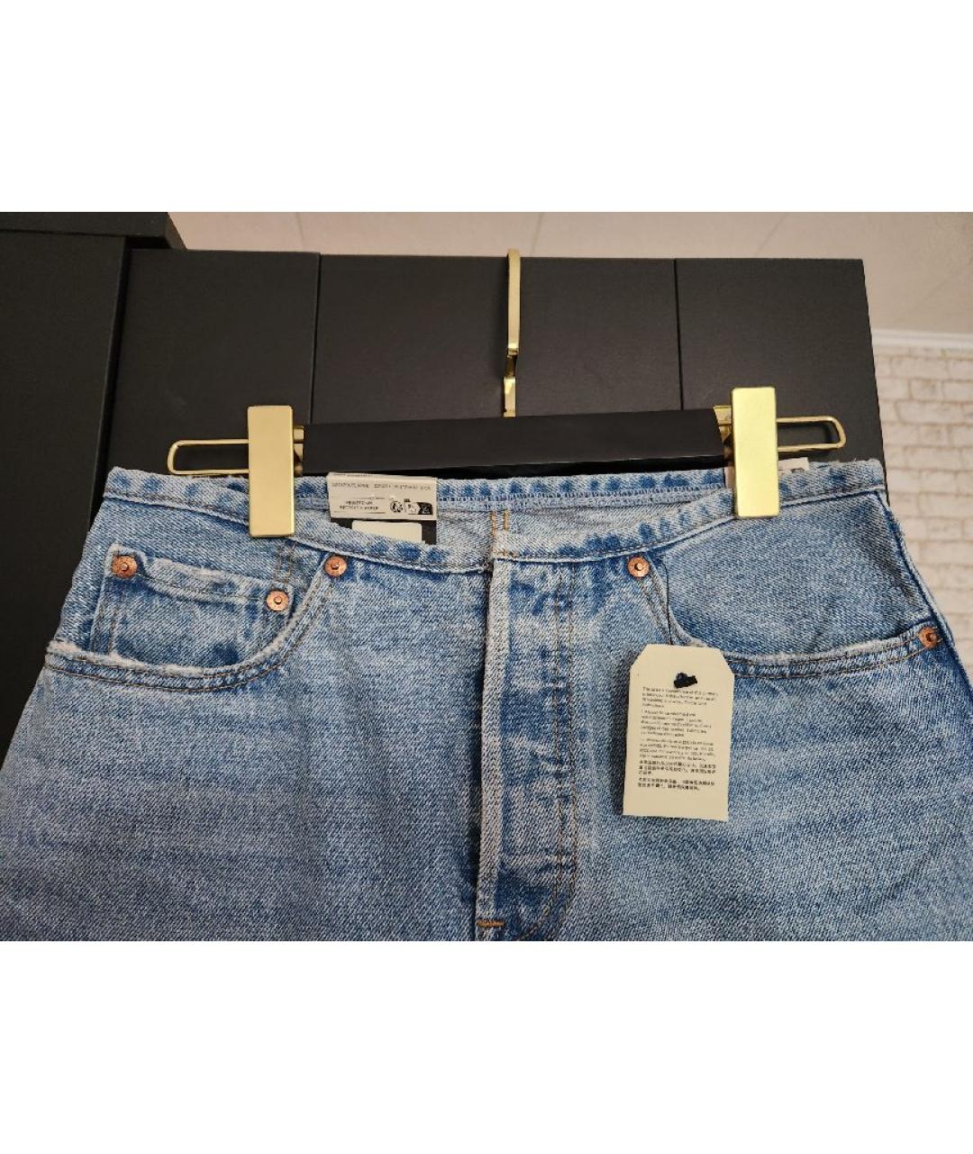 LEVI'S Голубые хлопковые прямые джинсы, фото 3