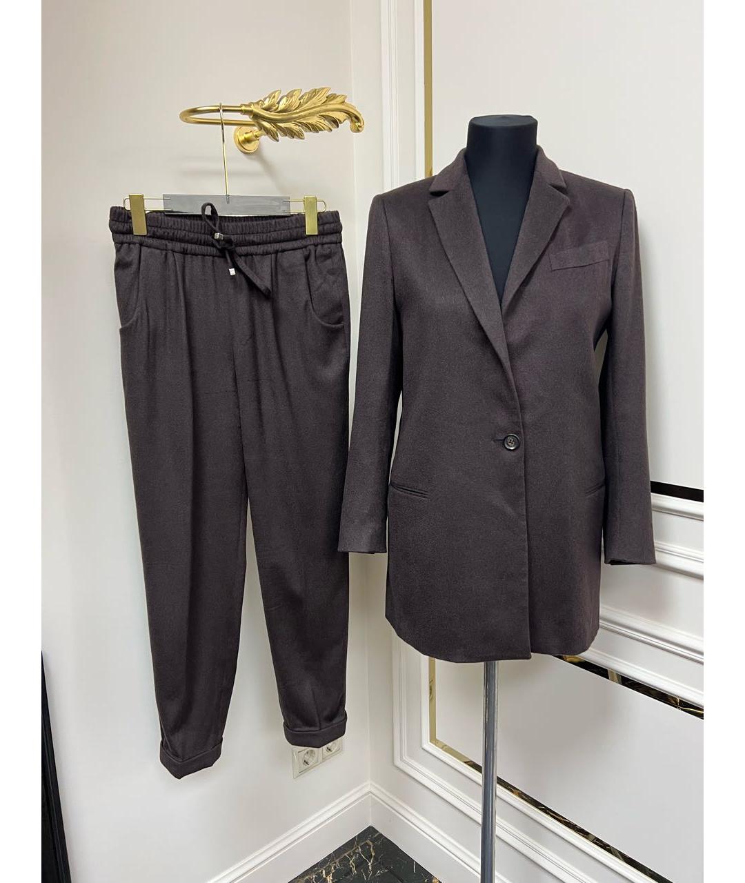 KITON Коричневый кашемировый костюм с брюками, фото 2
