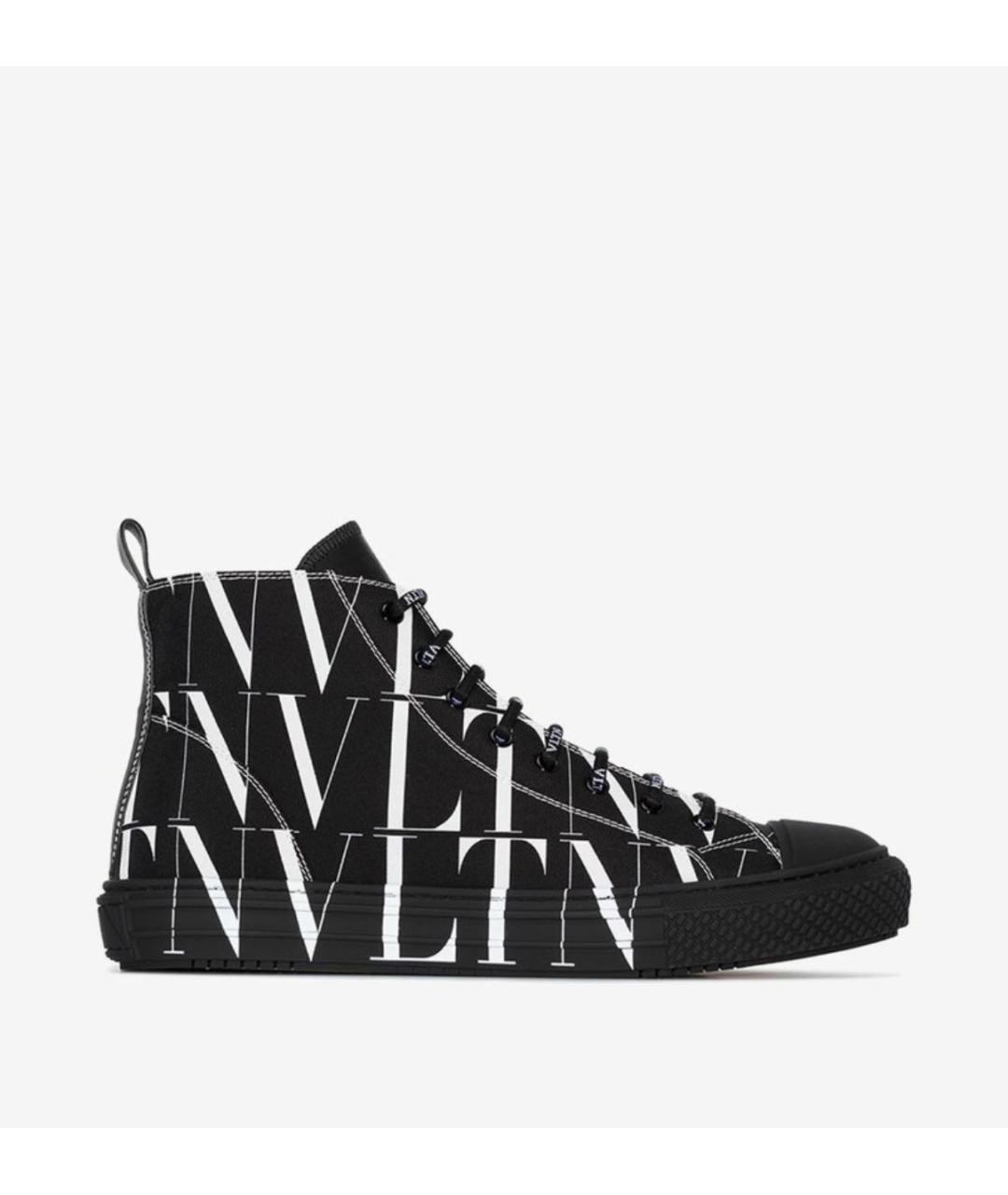 VALENTINO Черные текстильные высокие кроссовки / кеды, фото 1