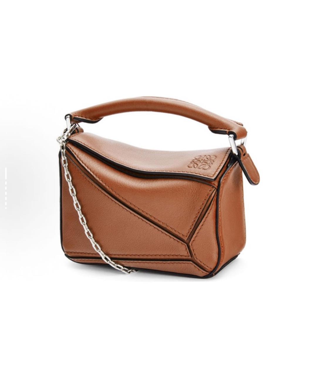 LOEWE Коричневая кожаная сумка через плечо, фото 1