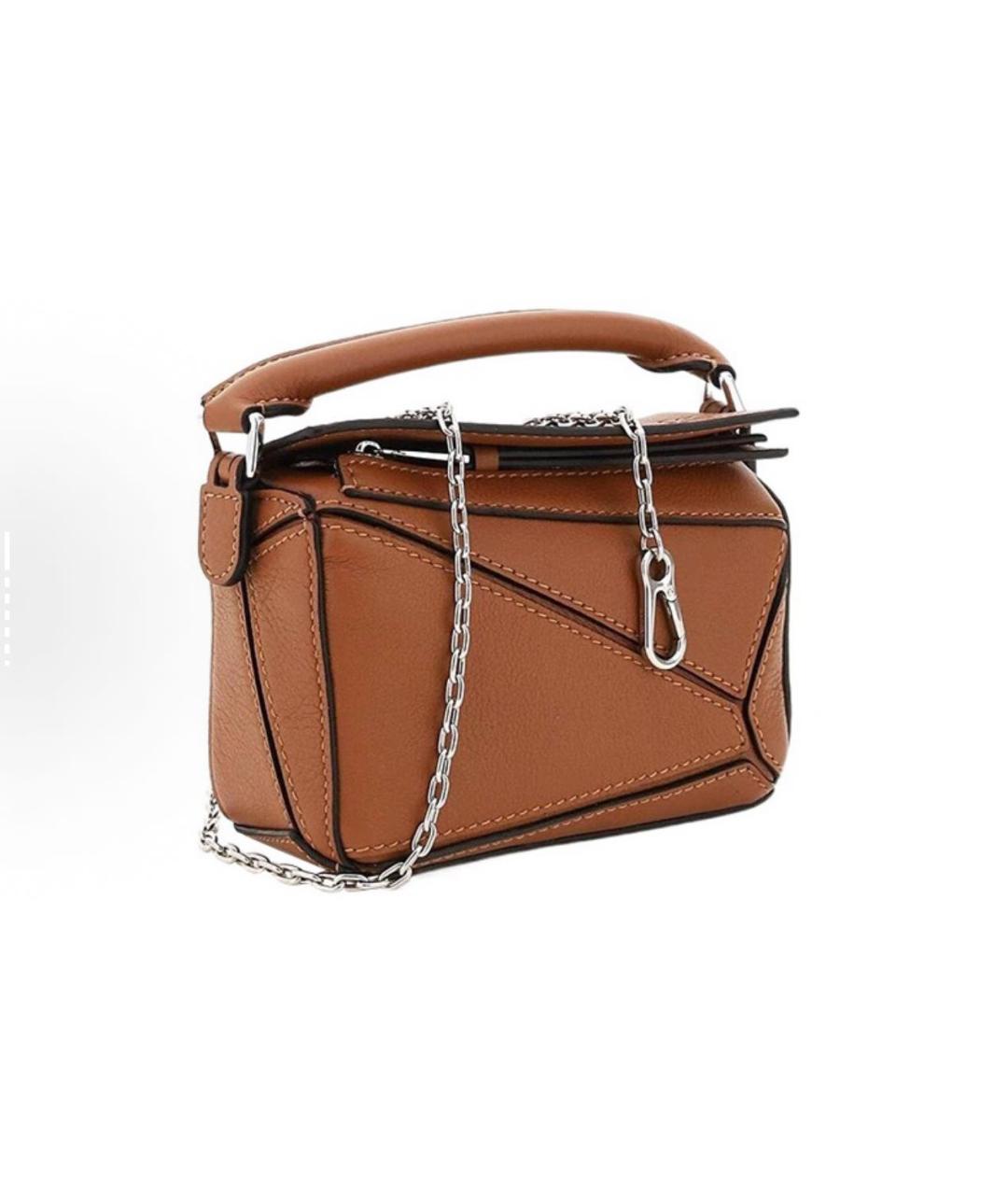 LOEWE Коричневая кожаная сумка через плечо, фото 2
