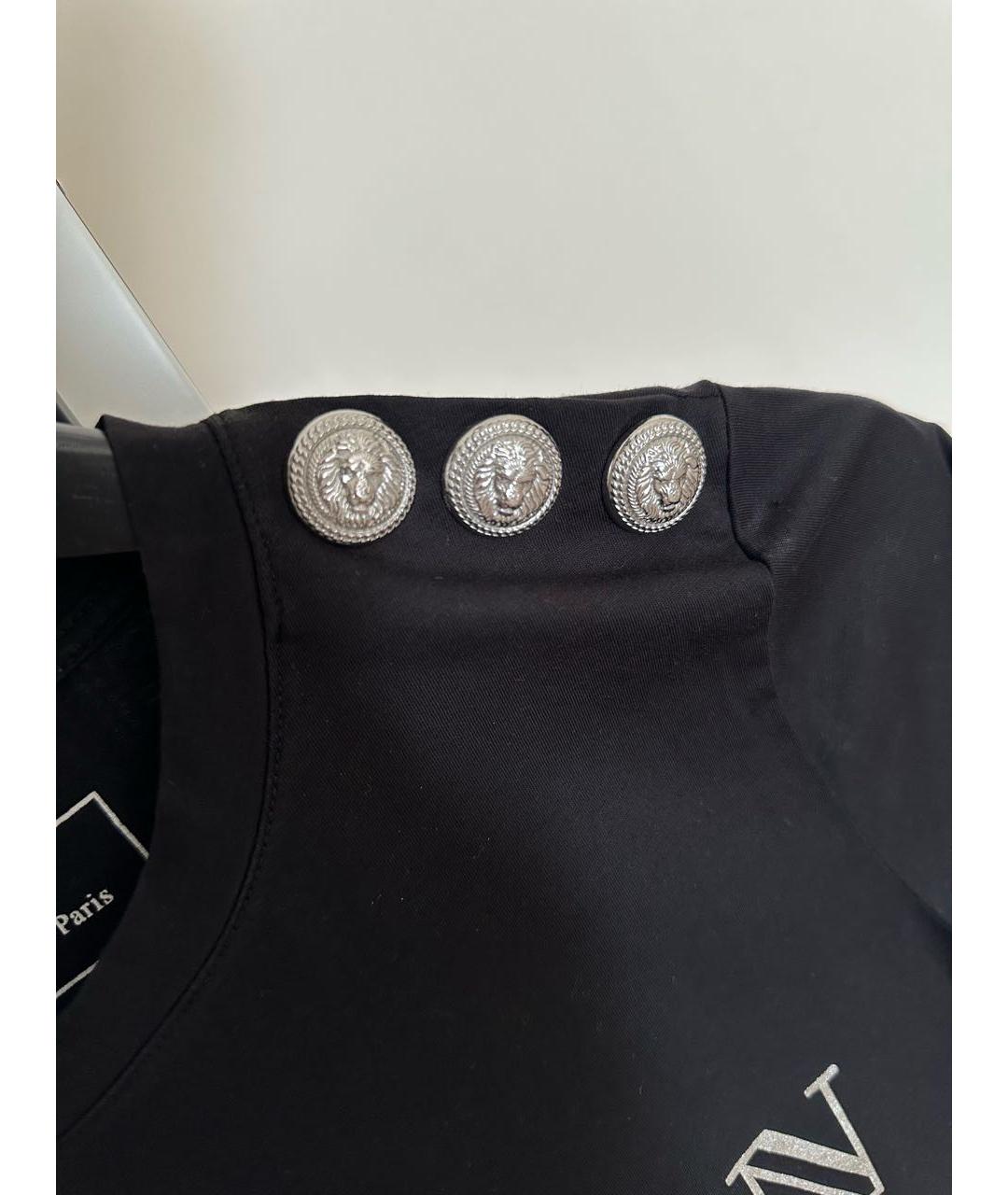 BALMAIN Черная хлопковая футболка, фото 3