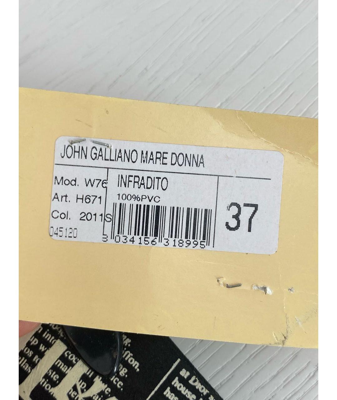 JOHN GALLIANO Черные шлепанцы, фото 8