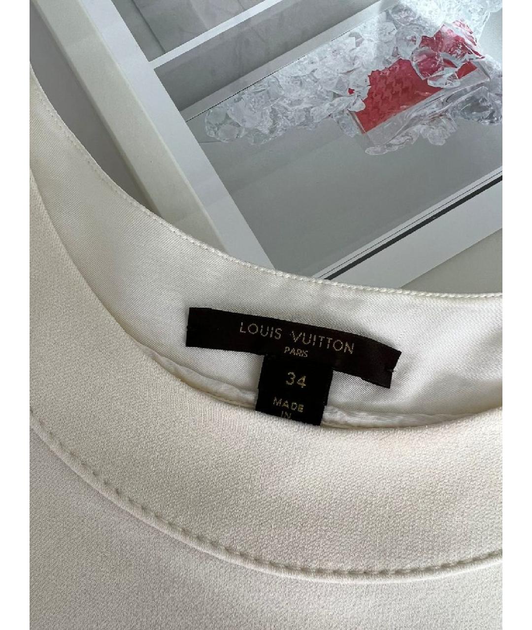 LOUIS VUITTON Белое шелковое повседневное платье, фото 7
