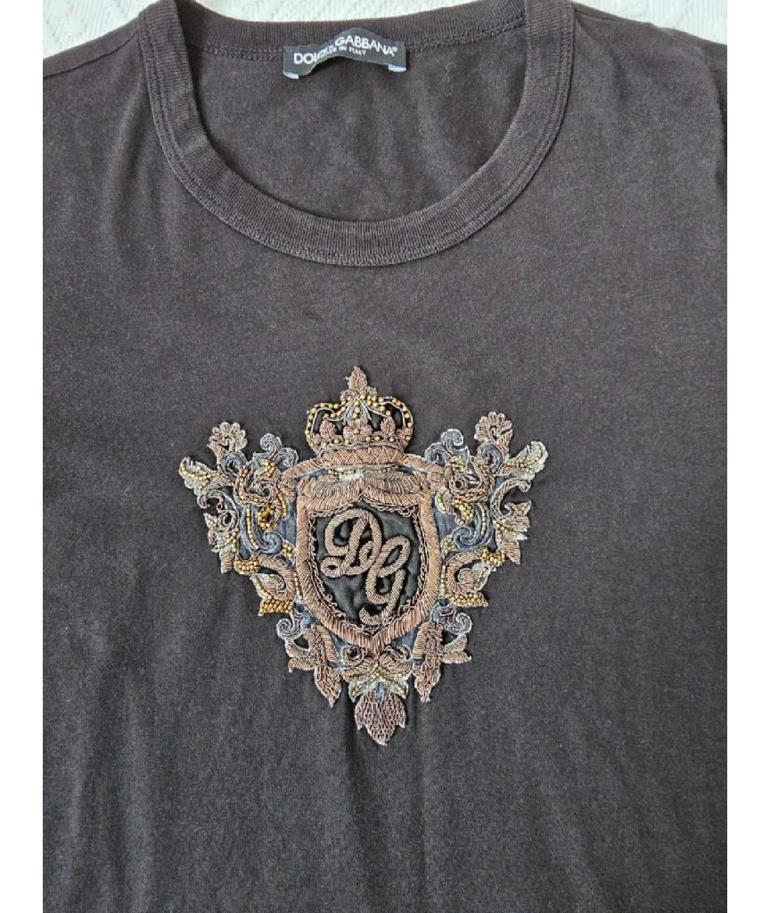 DOLCE&GABBANA Черная хлопковая футболка, фото 4