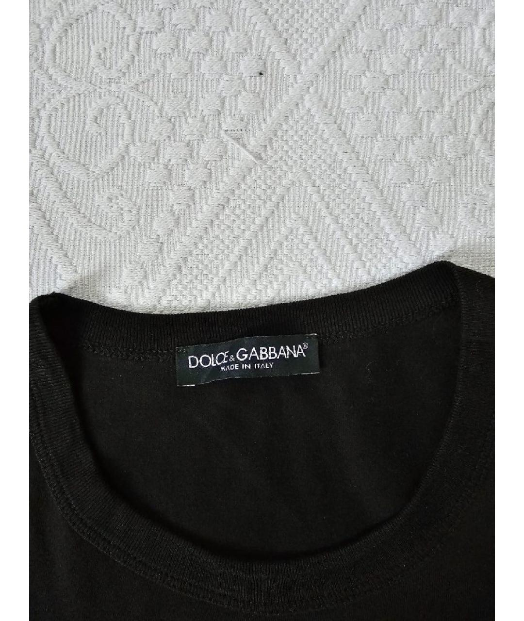 DOLCE&GABBANA Черная хлопковая футболка, фото 3