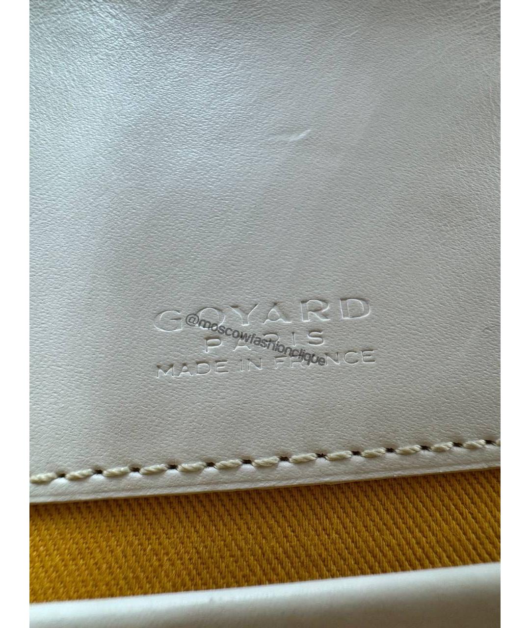 GOYARD Белая кожаная сумка на плечо, фото 5