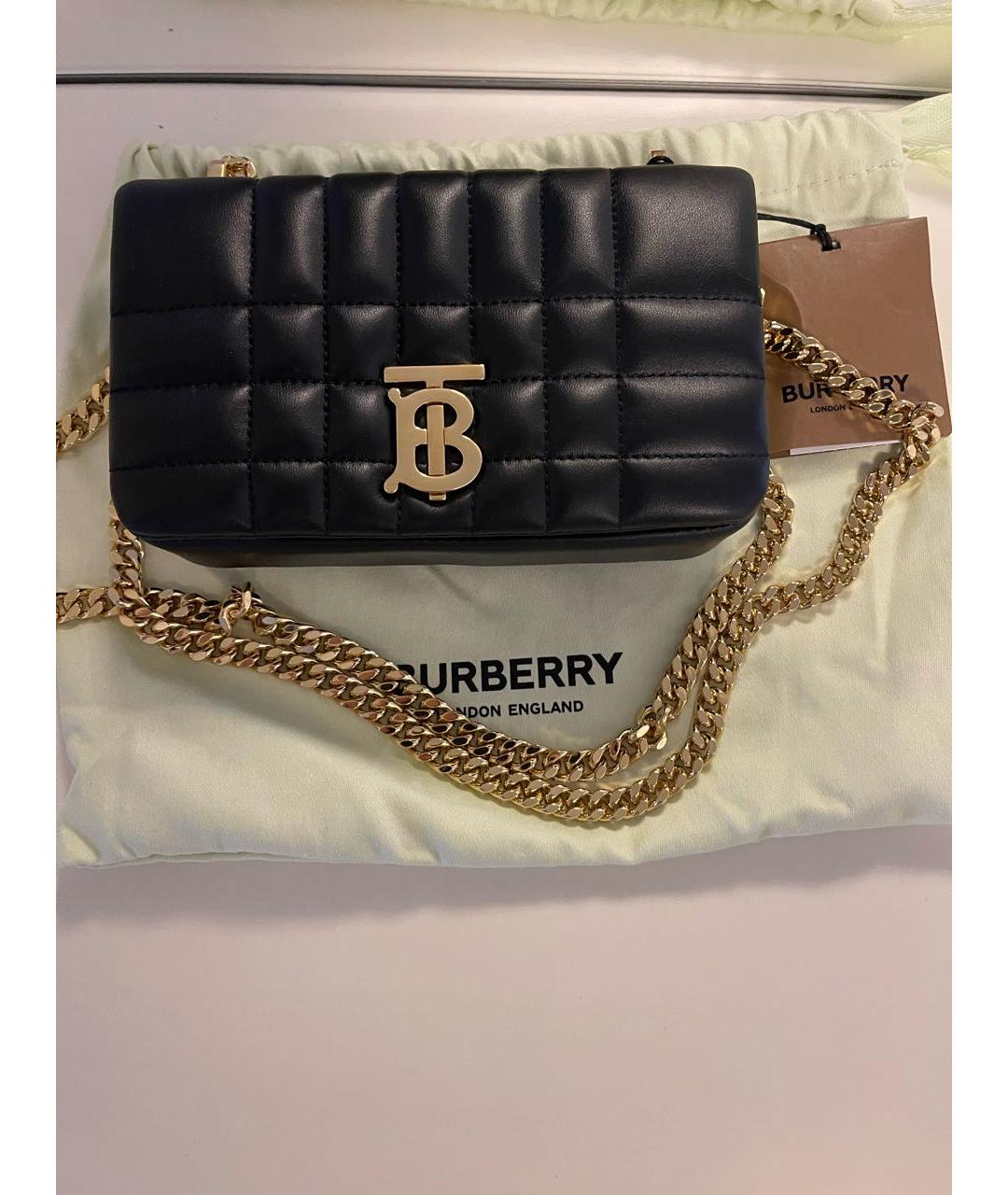 BURBERRY Черная кожаная сумка через плечо, фото 2
