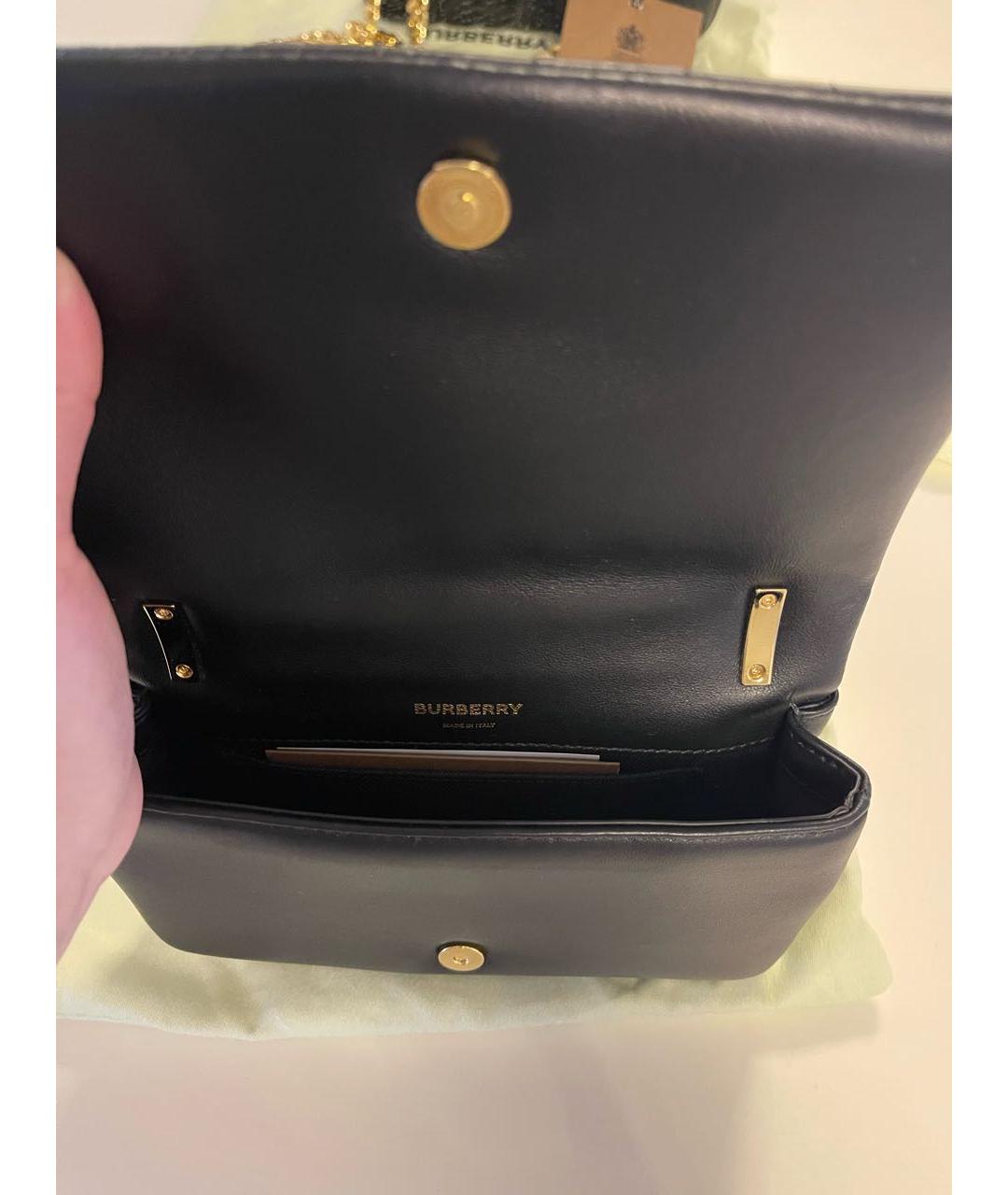 BURBERRY Черная кожаная сумка через плечо, фото 4