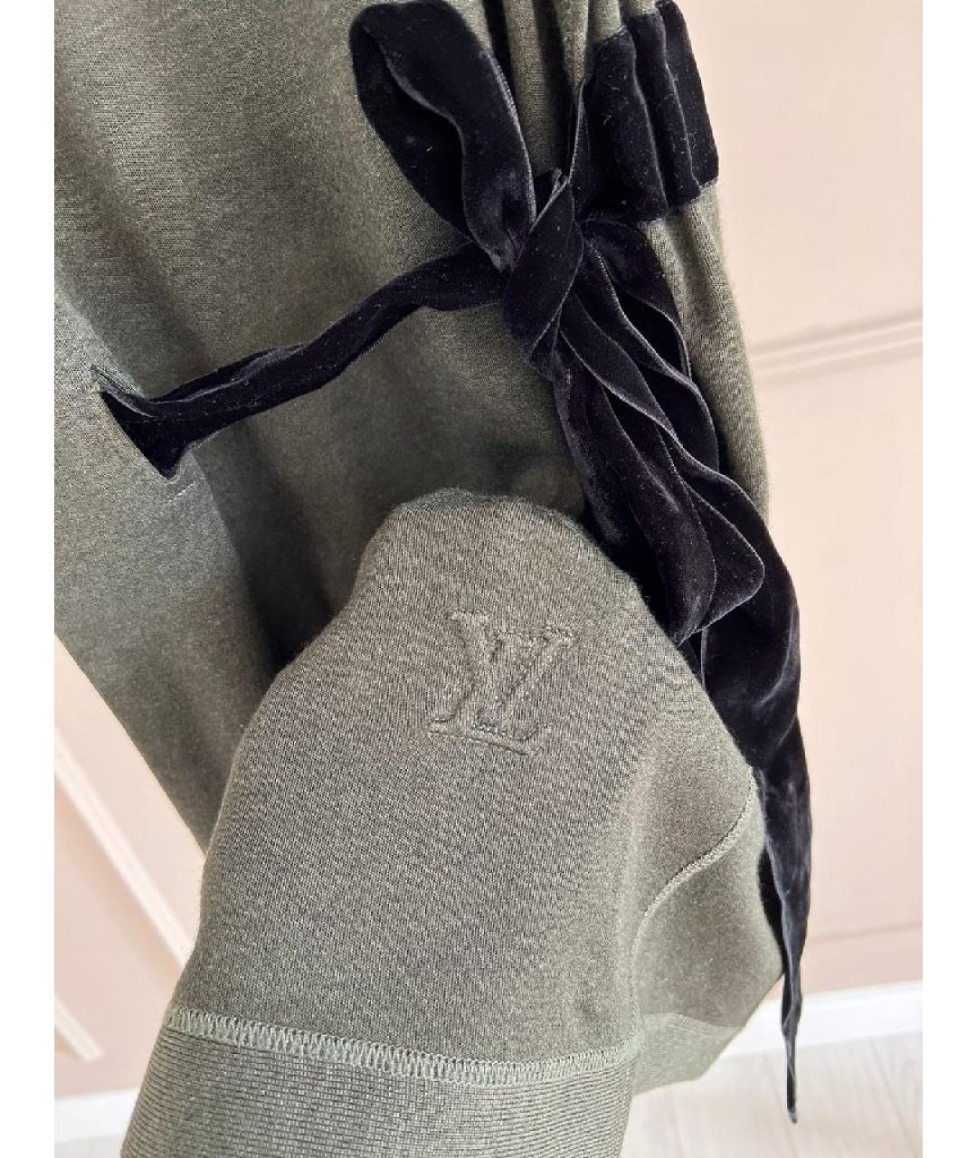 LOUIS VUITTON Хаки хлопковое повседневное платье, фото 4