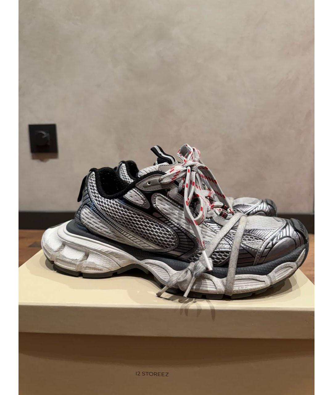 BALENCIAGA Серые текстильные низкие кроссовки / кеды, фото 5