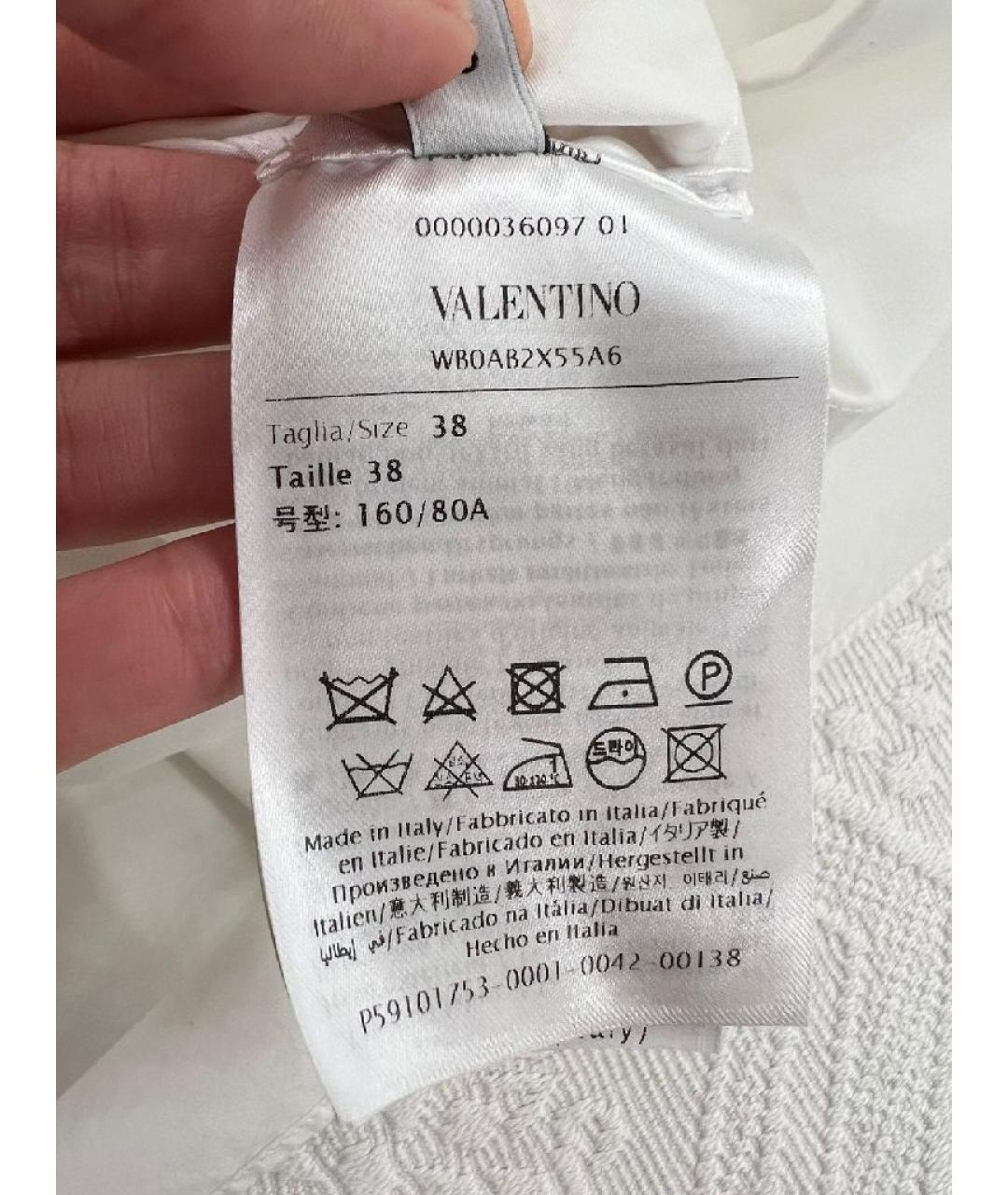 VALENTINO Белая хлопковая рубашка, фото 8