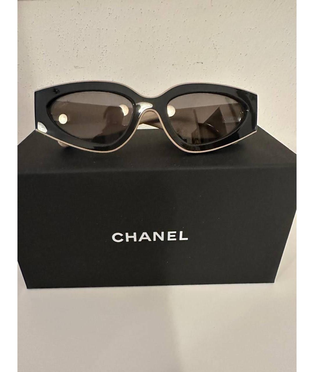 CHANEL Черные пластиковые солнцезащитные очки, фото 7