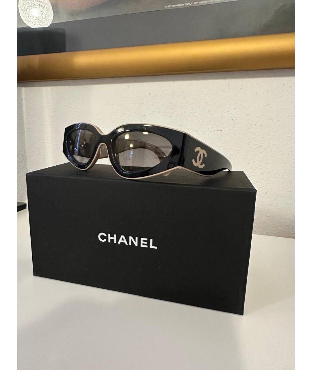 CHANEL Черные пластиковые солнцезащитные очки, фото 4