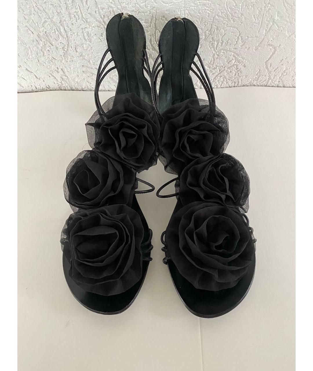 GIUSEPPE ZANOTTI DESIGN Черные кожаные босоножки, фото 2