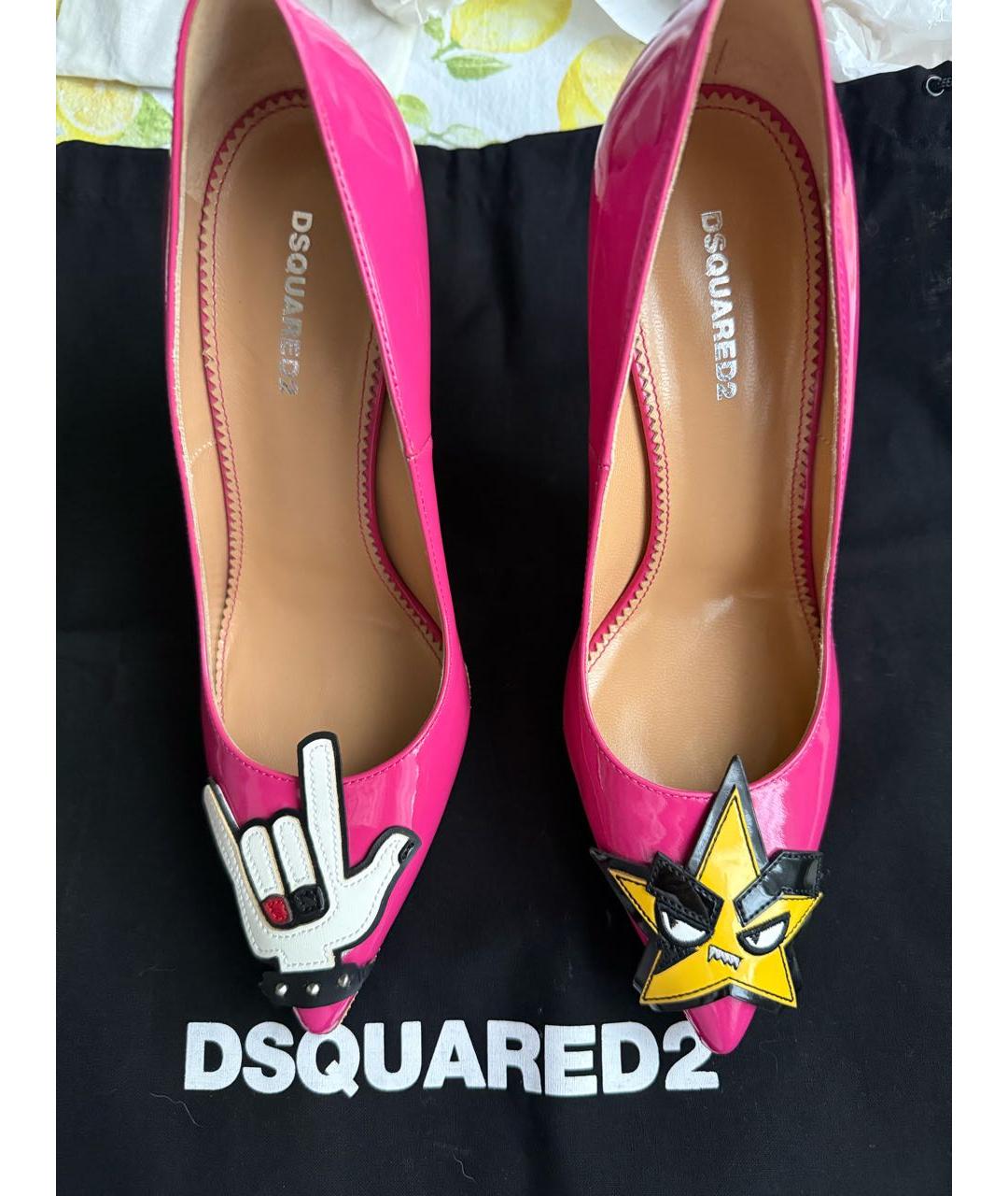 DSQUARED2 Фуксия туфли из лакированной кожи, фото 2